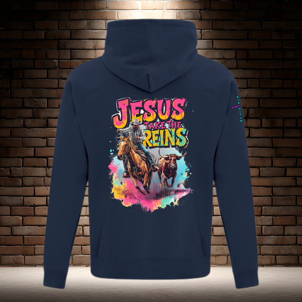 Jesus Take the Reins - Cowboy and Bull