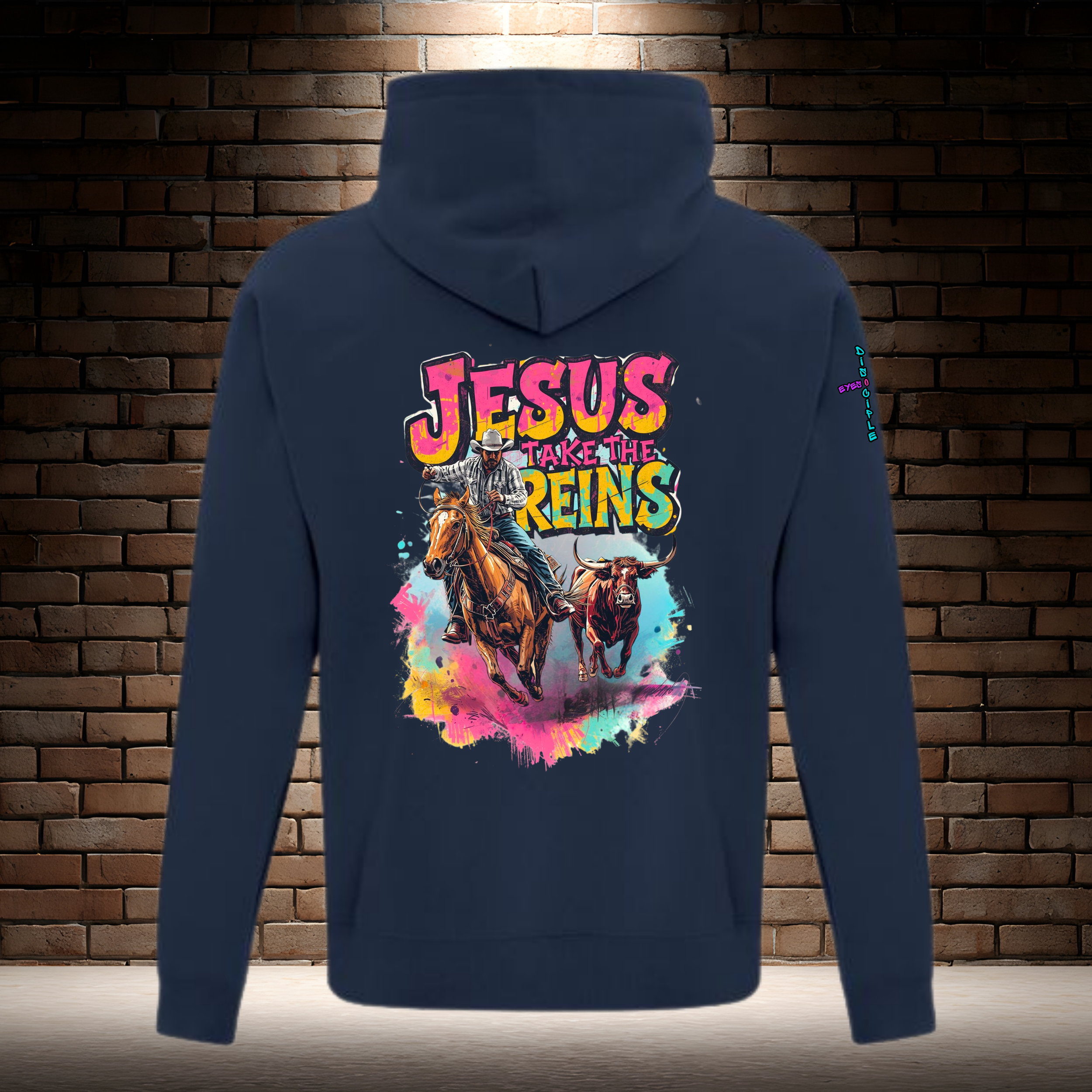 Jesus Take the Reins - Cowboy and Bull