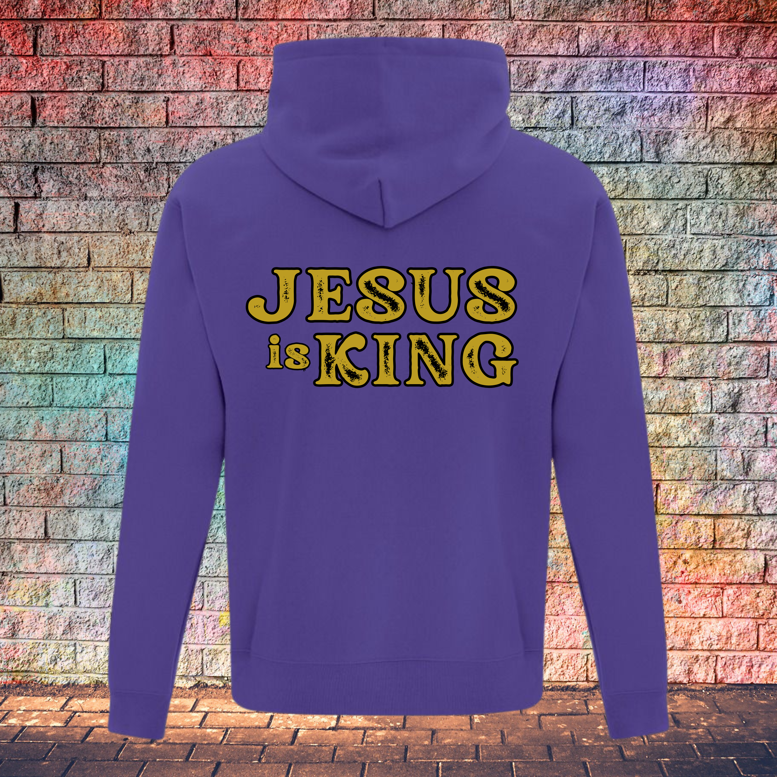 Jesus Is King Rustic Gold Letters - Youth Hoodie