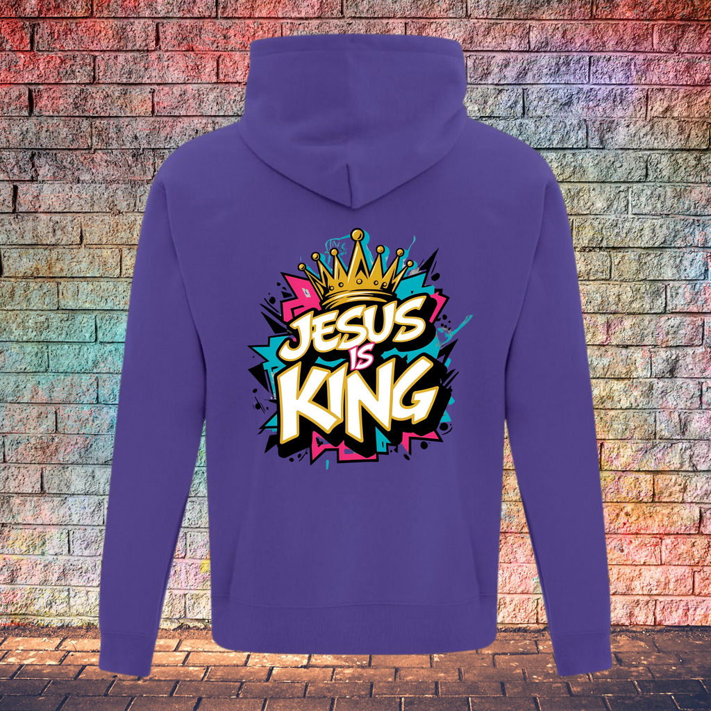 Jesus Is King Colour Burst - Youth Hoodie
