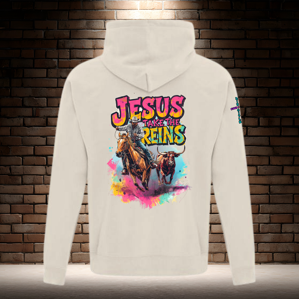 Jesus Take the Reins - Cowboy and Bull
