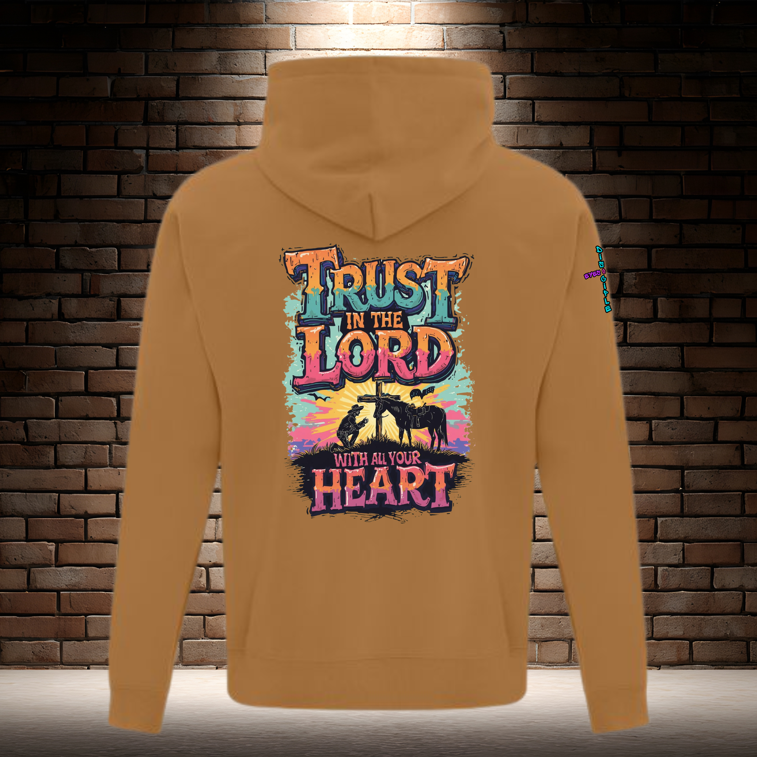 Trust In The Lord With All Your Heart - Orange/Turquiose