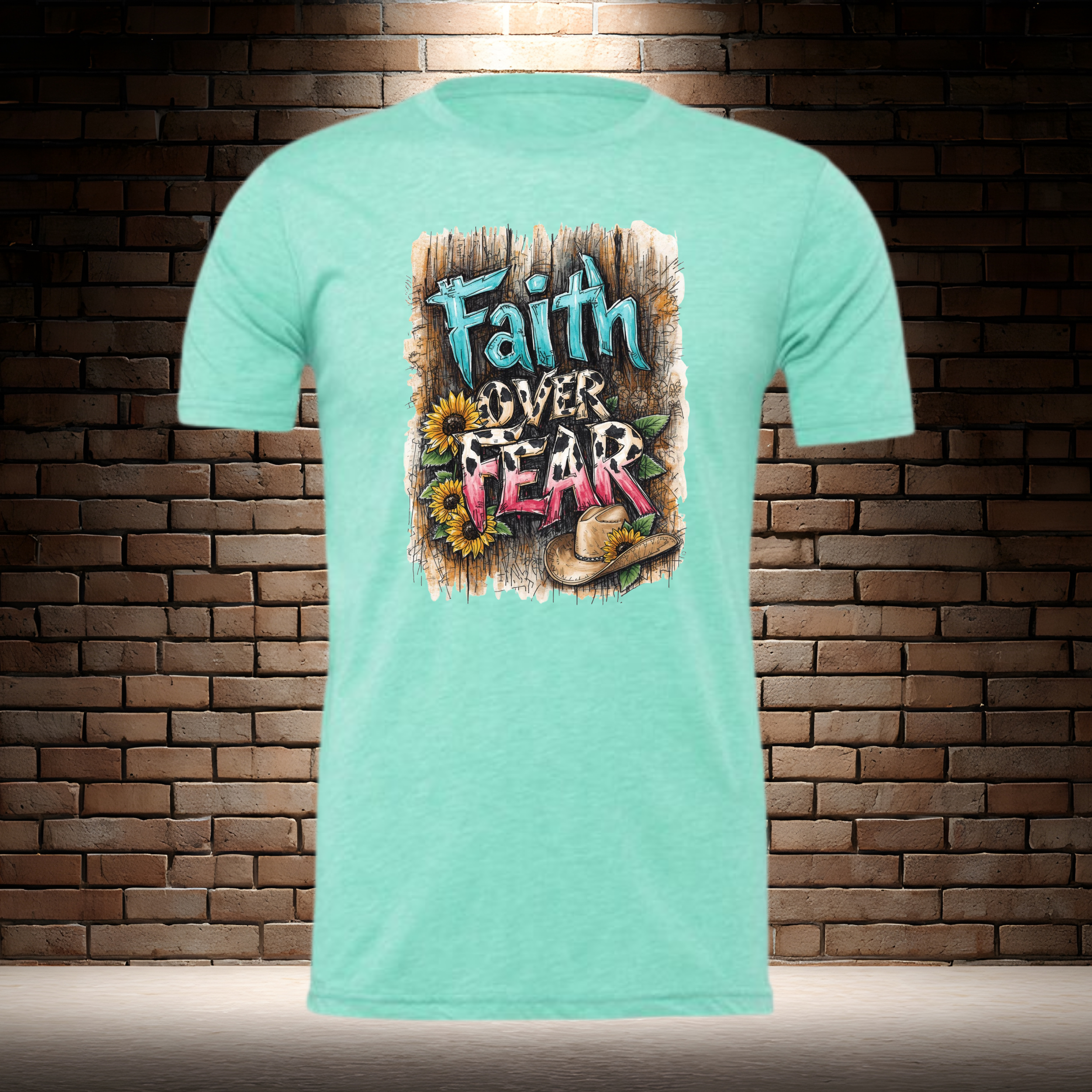 Faith Over Fear - Barn Wood Background