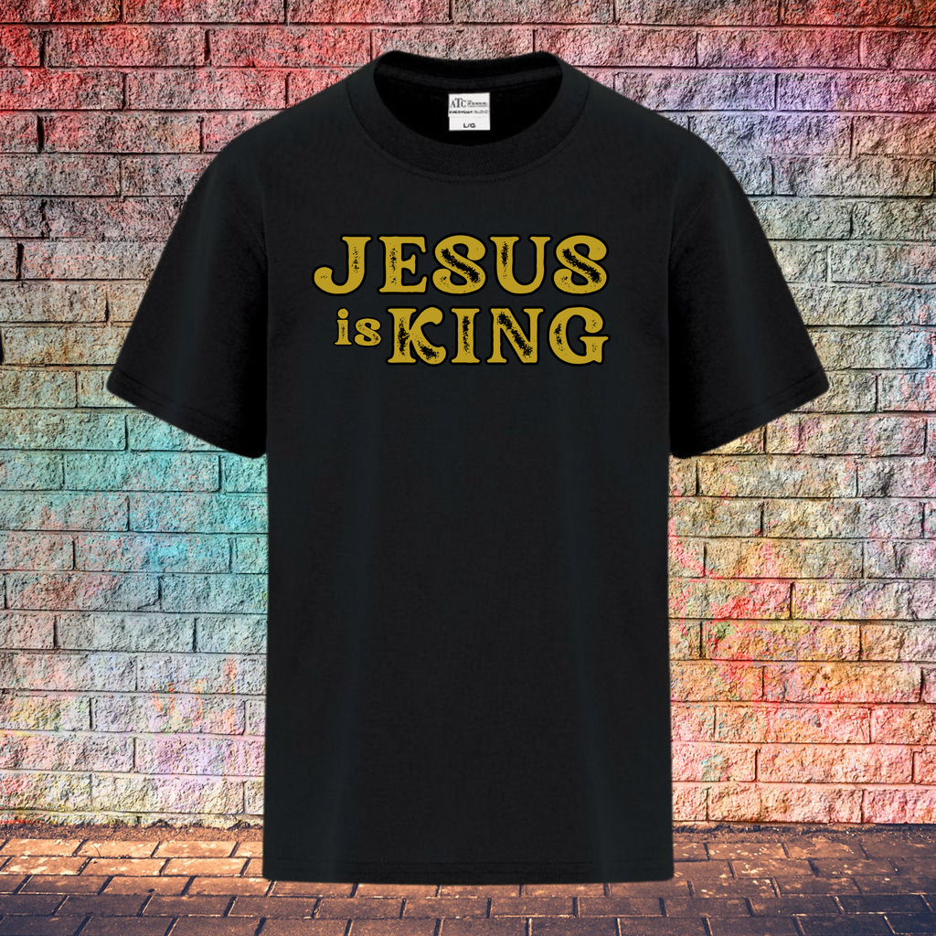 Jesus Is King / Rustic Gold Letters - Youth T-Shirt