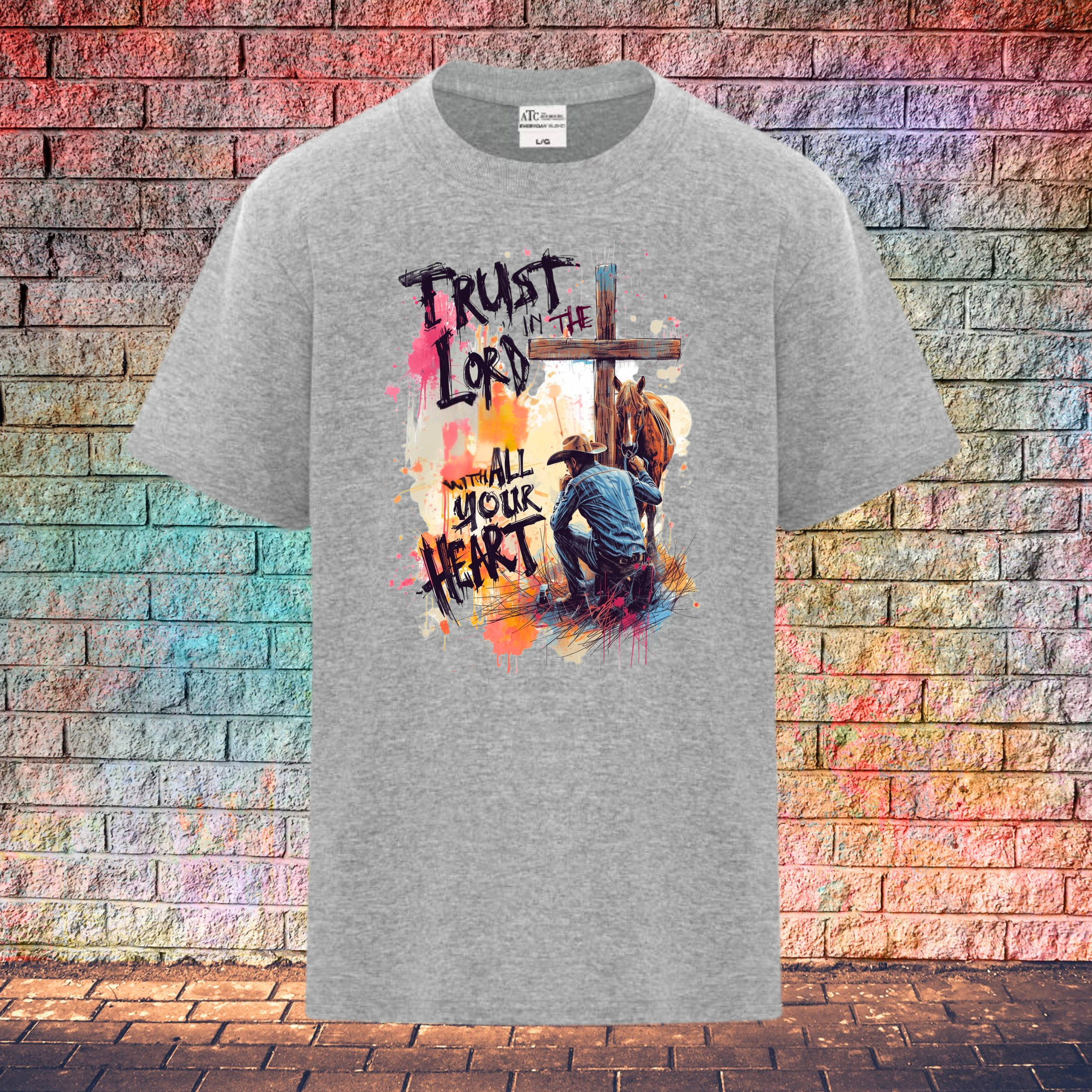 Trust In The Lord With All Your Heart / String Letters - Youth T-Shirt