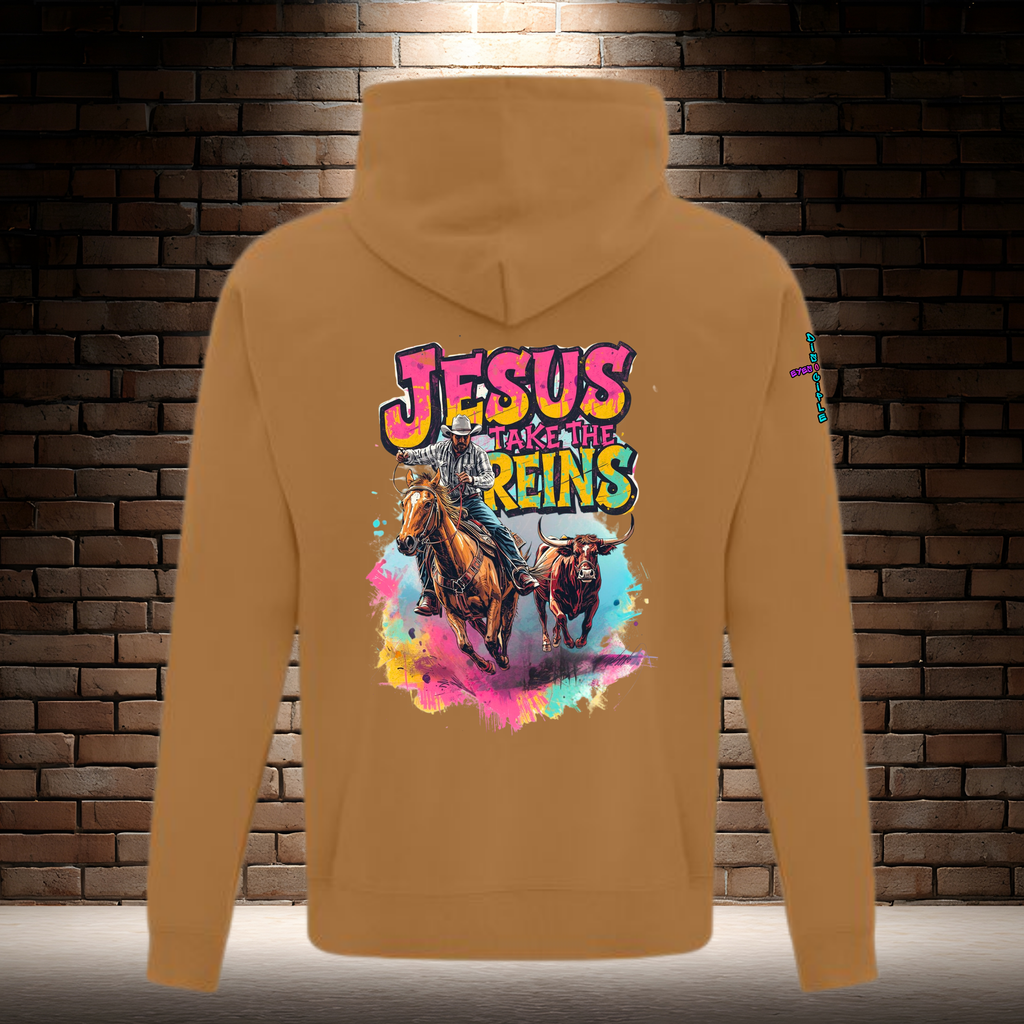 Jesus Take the Reins - Cowboy and Bull