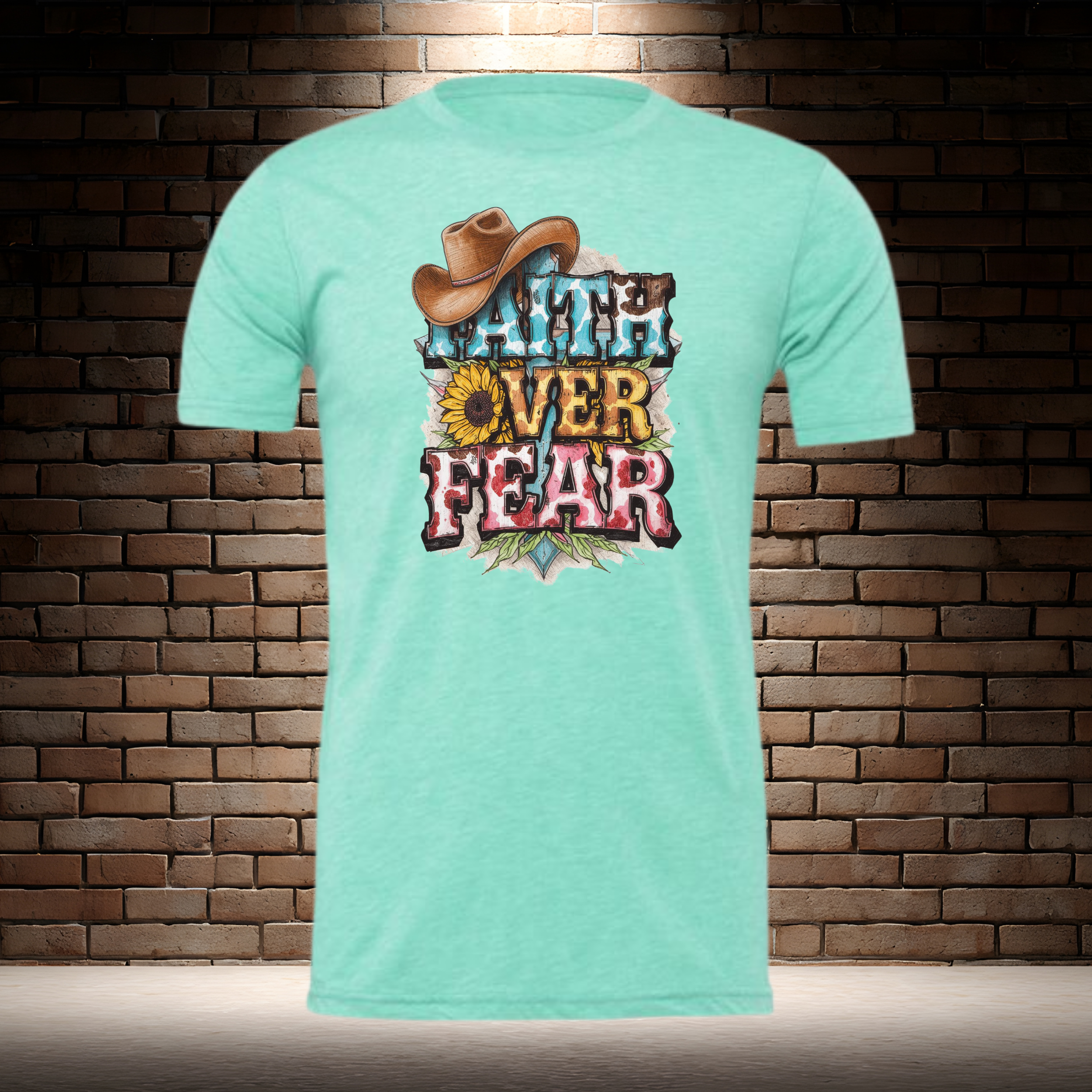 Faith Over Fear - Cowboy Hat Top Left