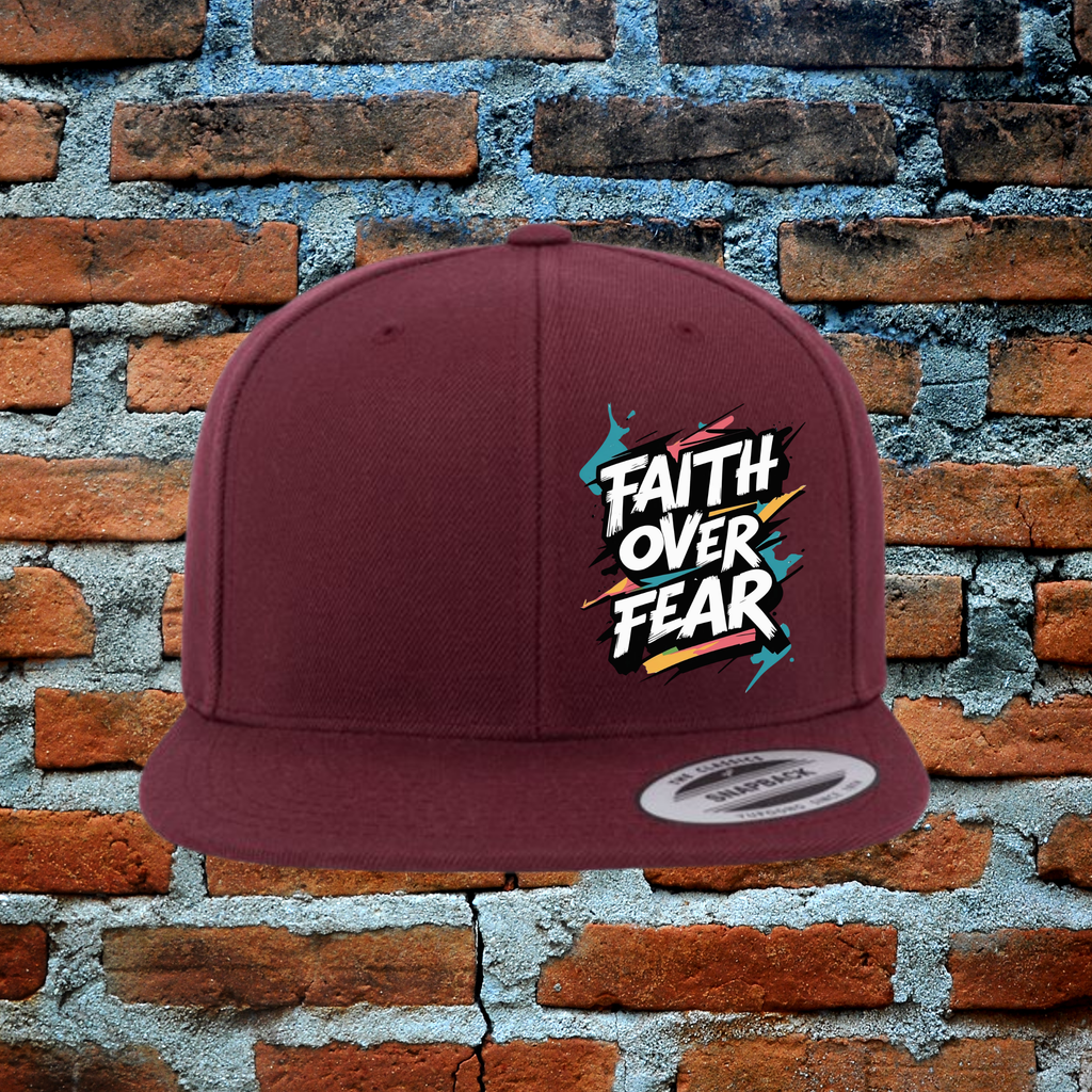 Faith Over Fear - Snapback Flat Brim Hat