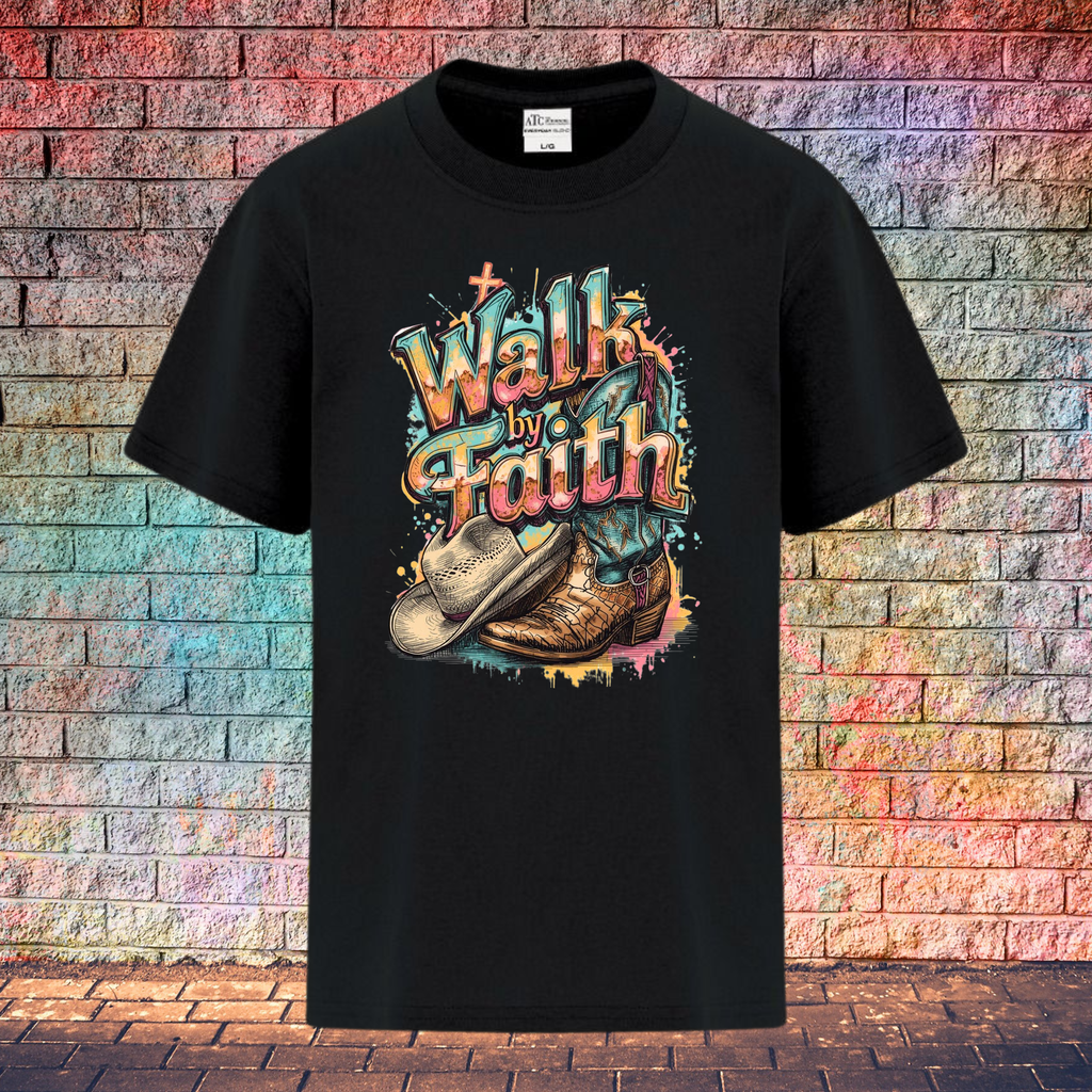 Walk By Faith / Boot and Hat - Youth T-Shirt