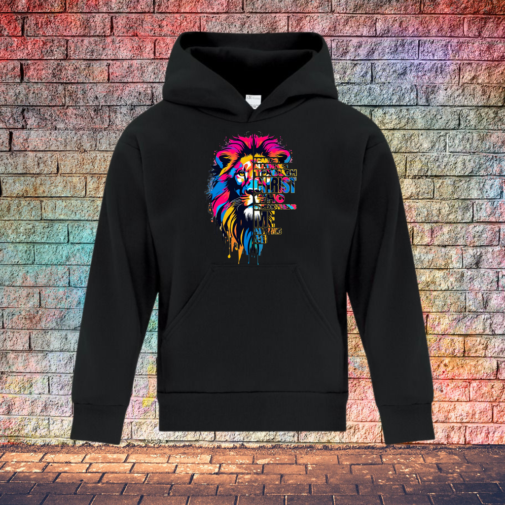 Lion and Bold Jesus - Youth Hoodie