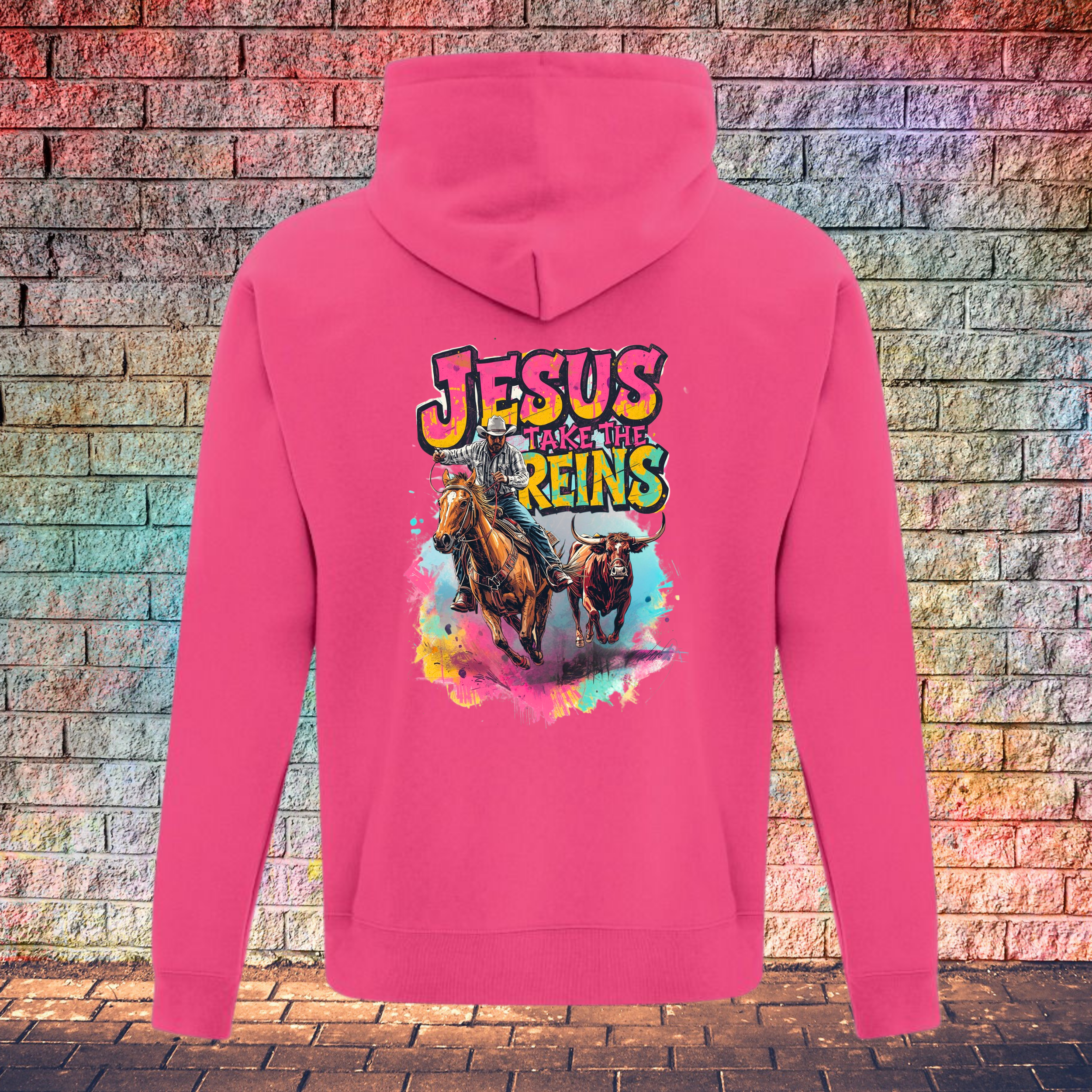 Jesus Take The Reins / Cowboy and Bull - Youth Hoodie