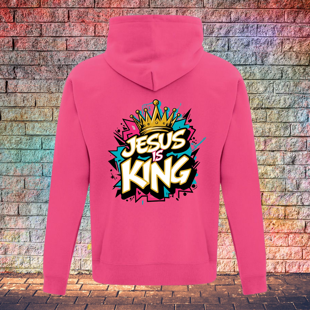 Jesus Is King Colour Burst - Youth Hoodie