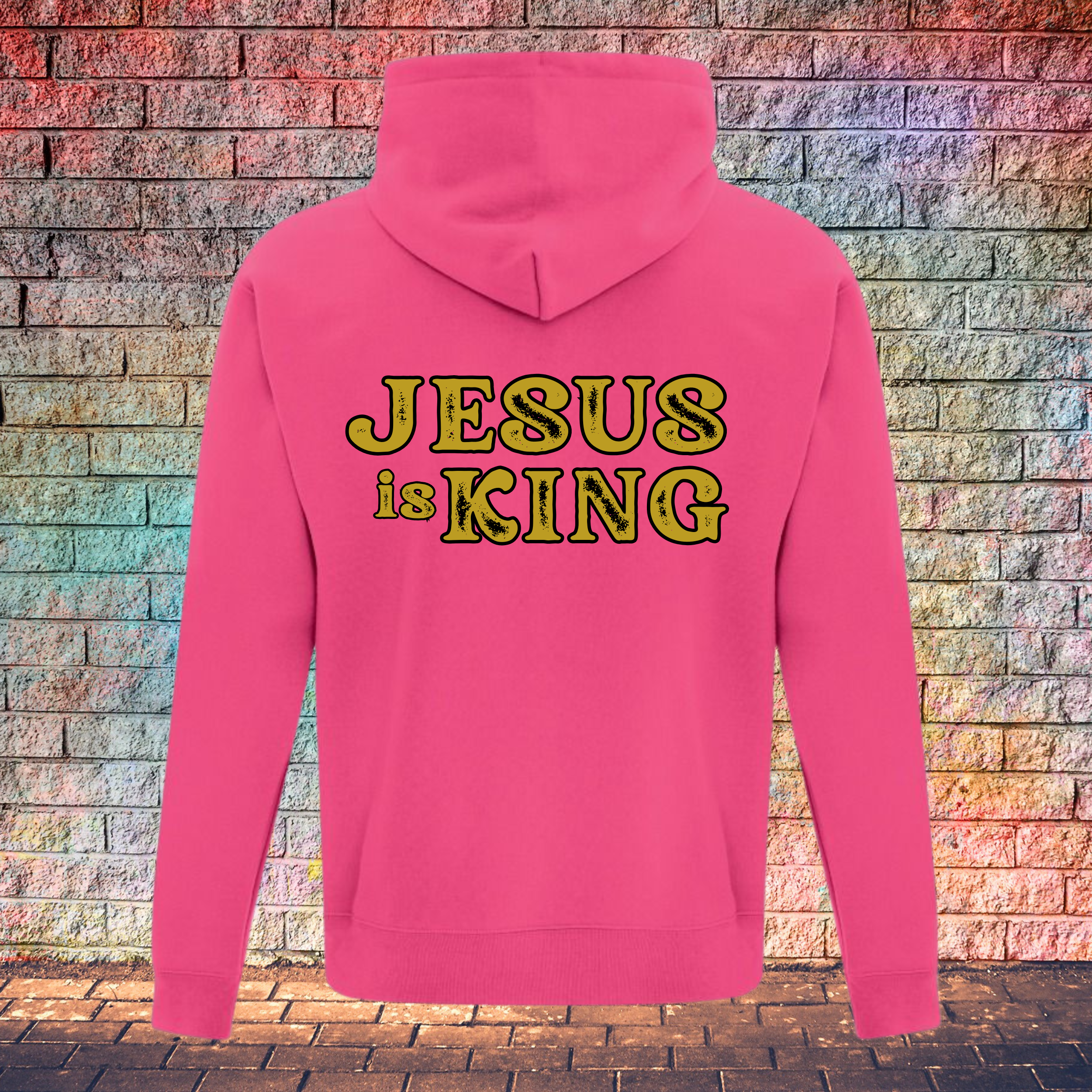 Jesus Is King Rustic Gold Letters - Youth Hoodie