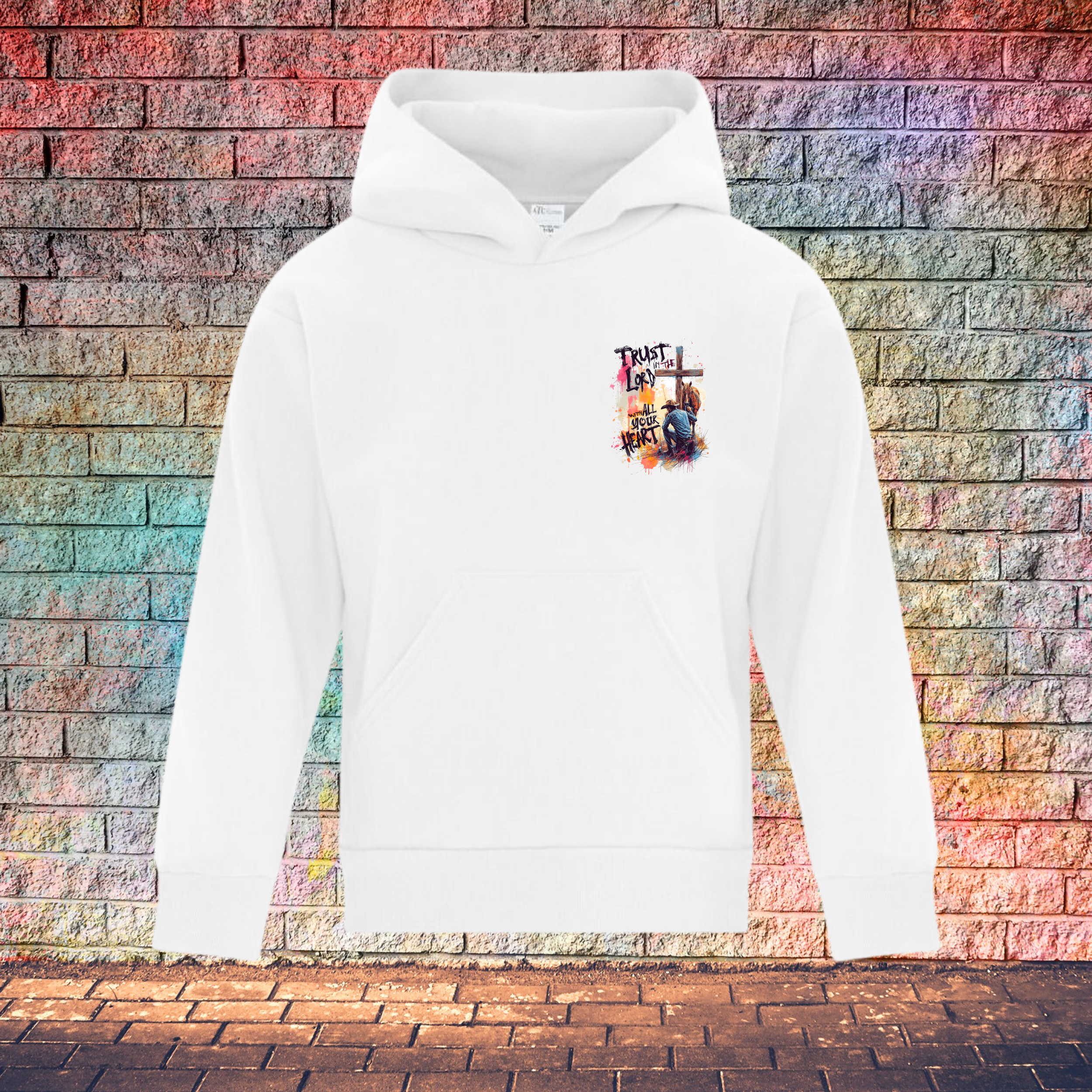 Trust In The Lord With All Your Heart / String Letters - Youth Hoodie