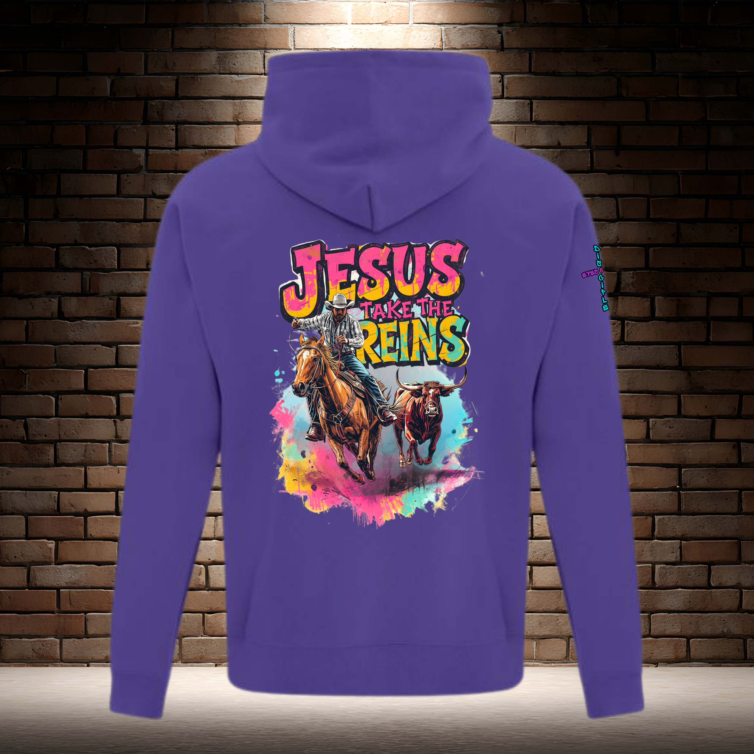 Jesus Take the Reins - Cowboy and Bull
