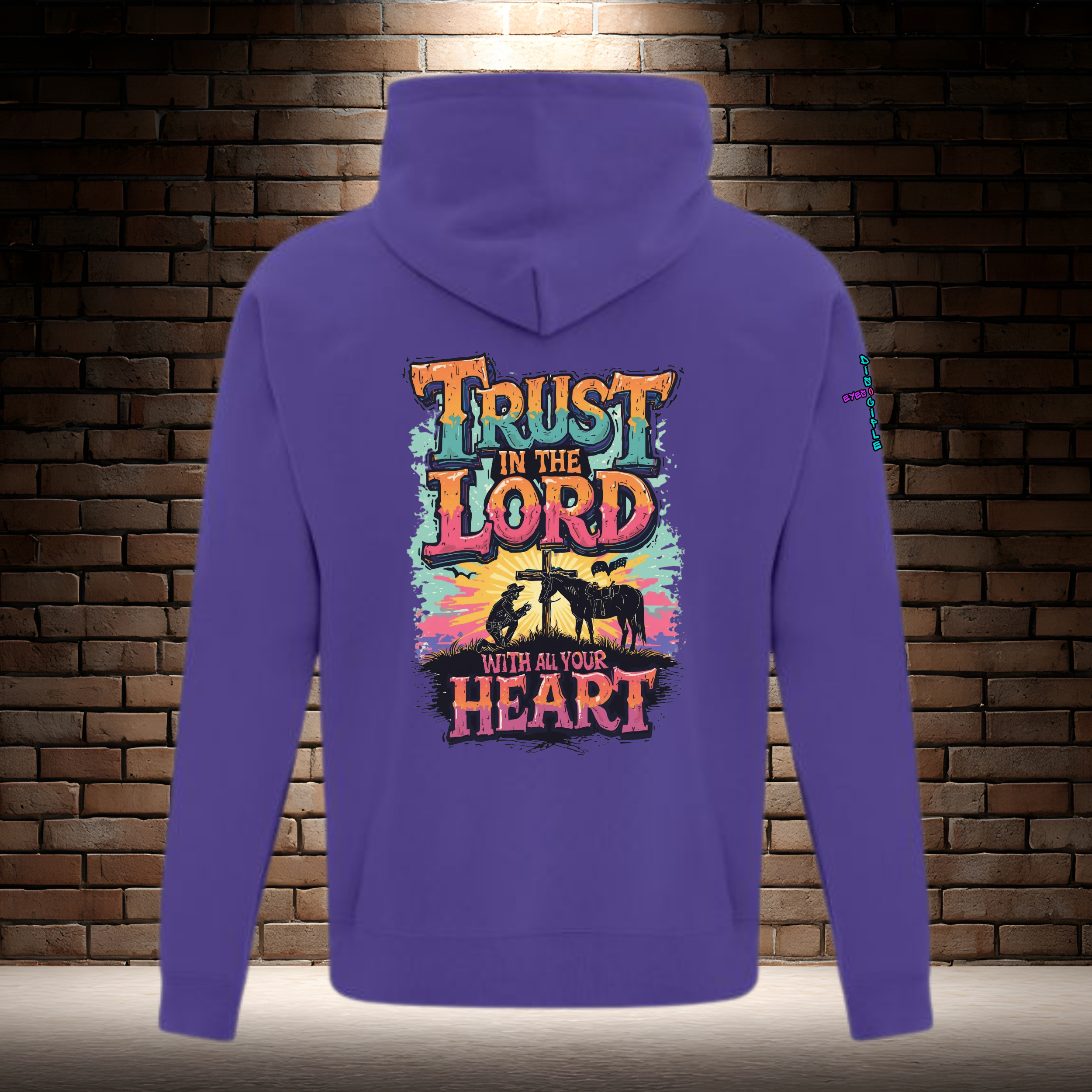 Trust In The Lord With All Your Heart - Orange/Turquiose