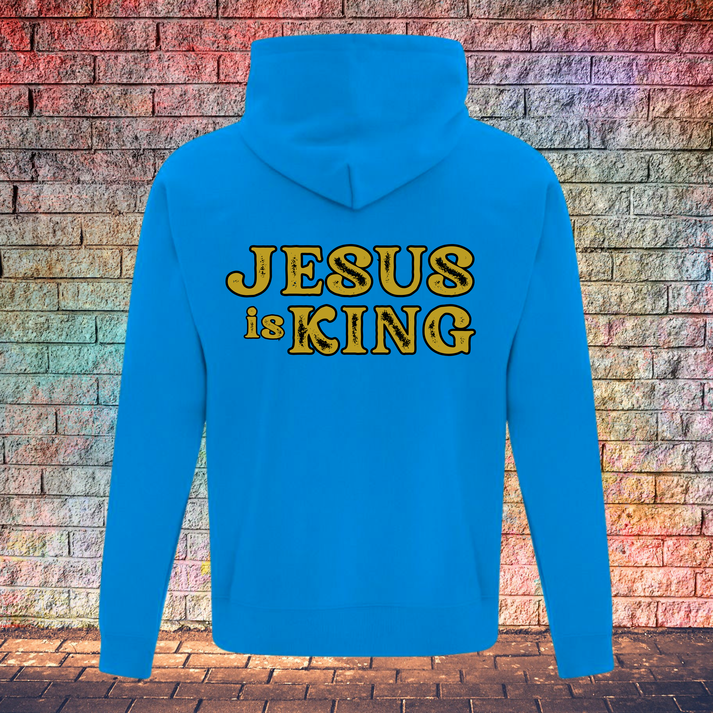 Jesus Is King Rustic Gold Letters - Youth Hoodie