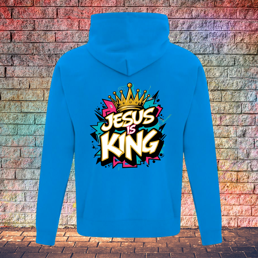 Jesus Is King Colour Burst - Youth Hoodie