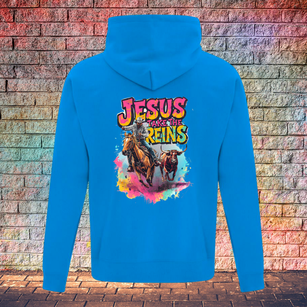 Jesus Take The Reins / Cowboy and Bull - Youth Hoodie