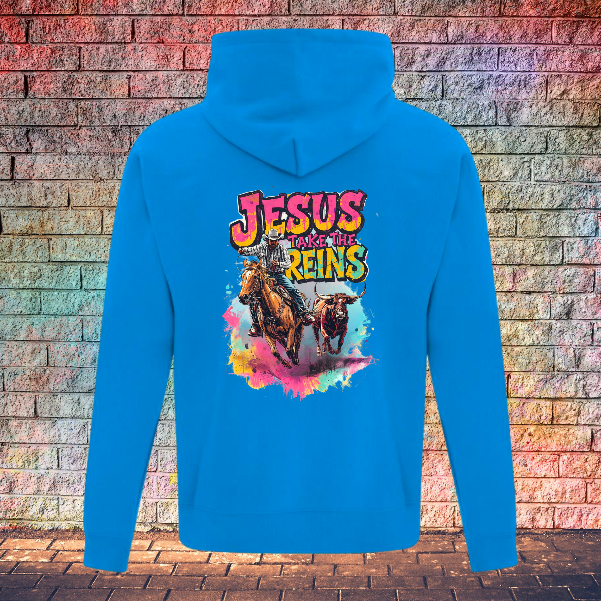 Jesus Take The Reins / Cowboy and Bull - Youth Hoodie
