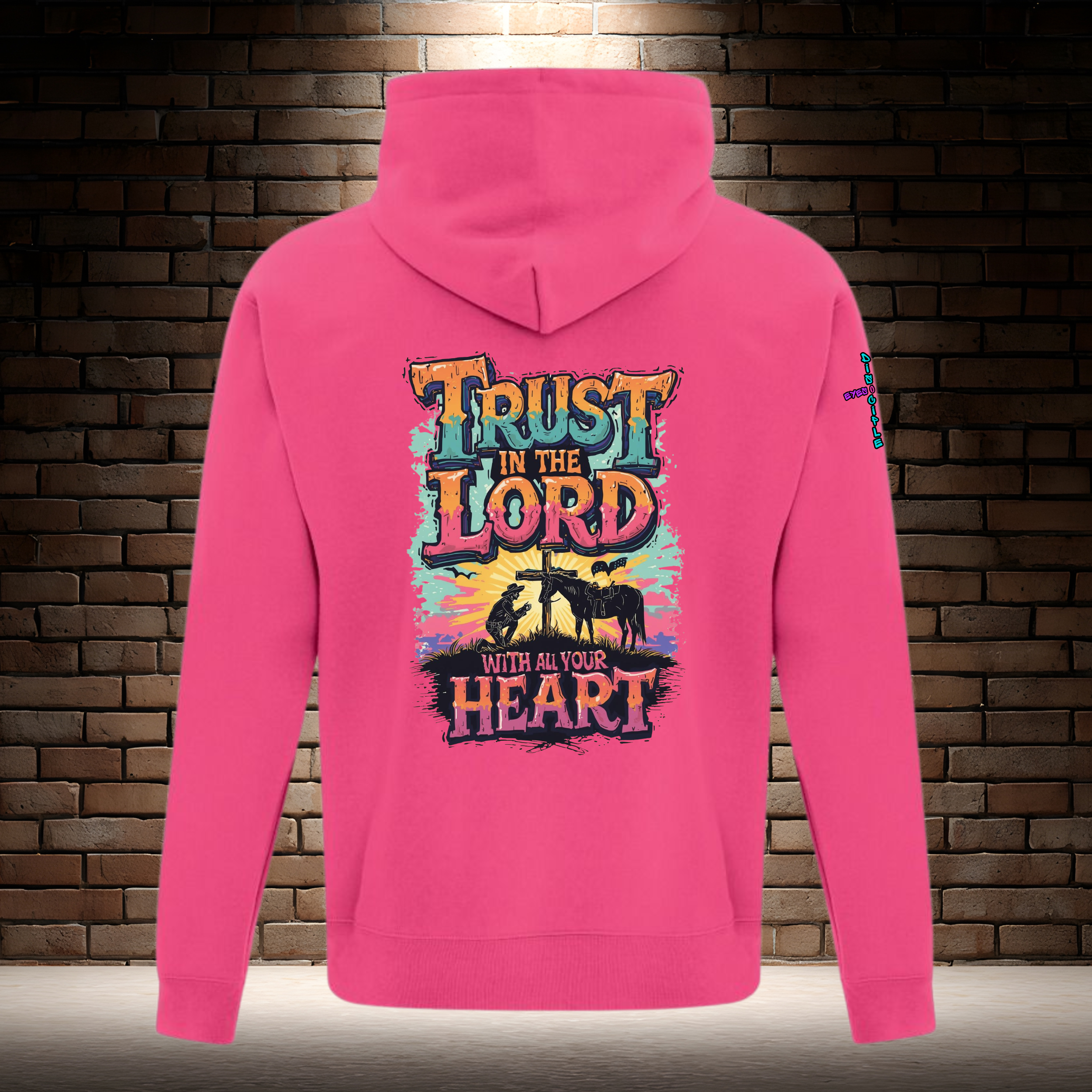 Trust In The Lord With All Your Heart - Orange/Turquiose