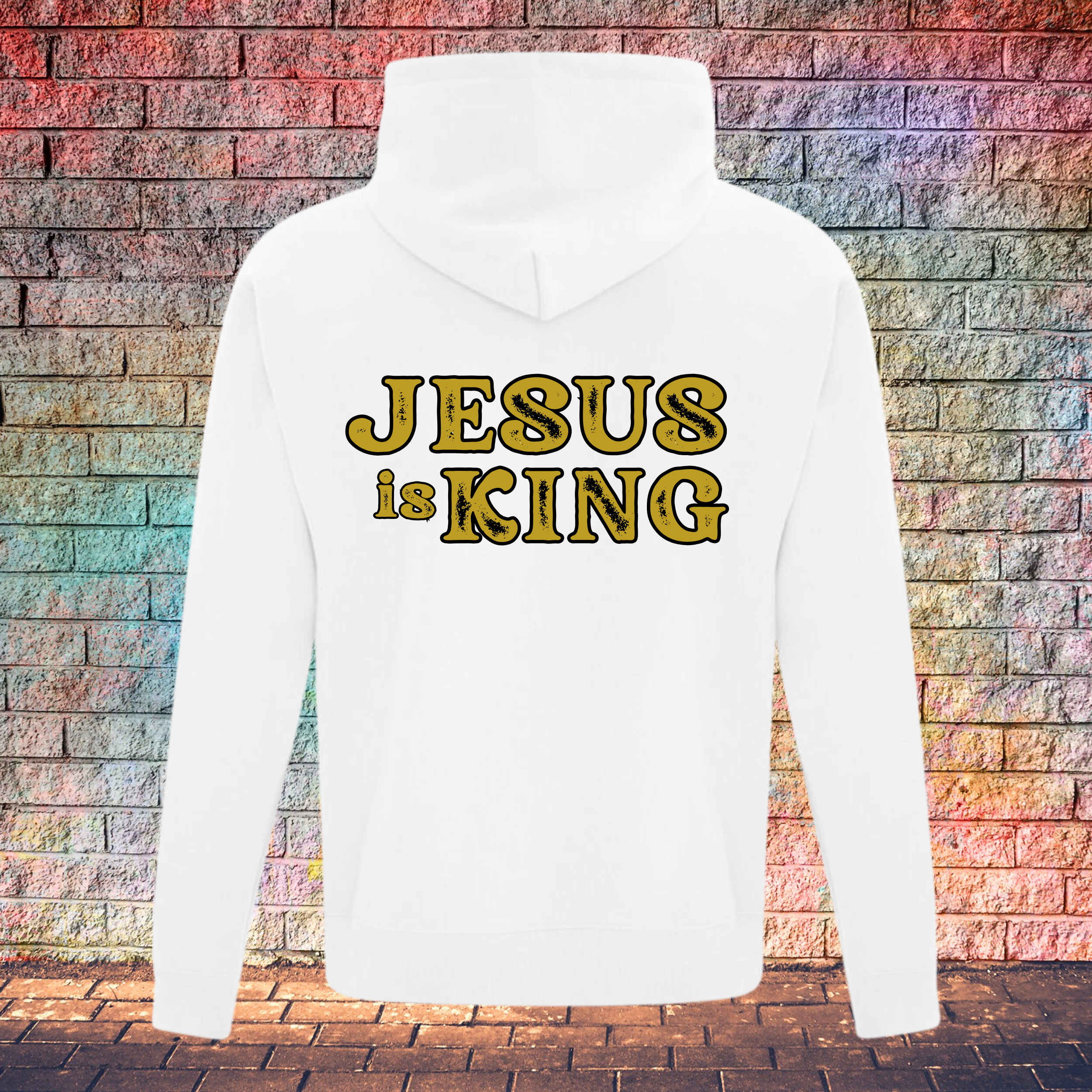 Jesus Is King Rustic Gold Letters - Youth Hoodie