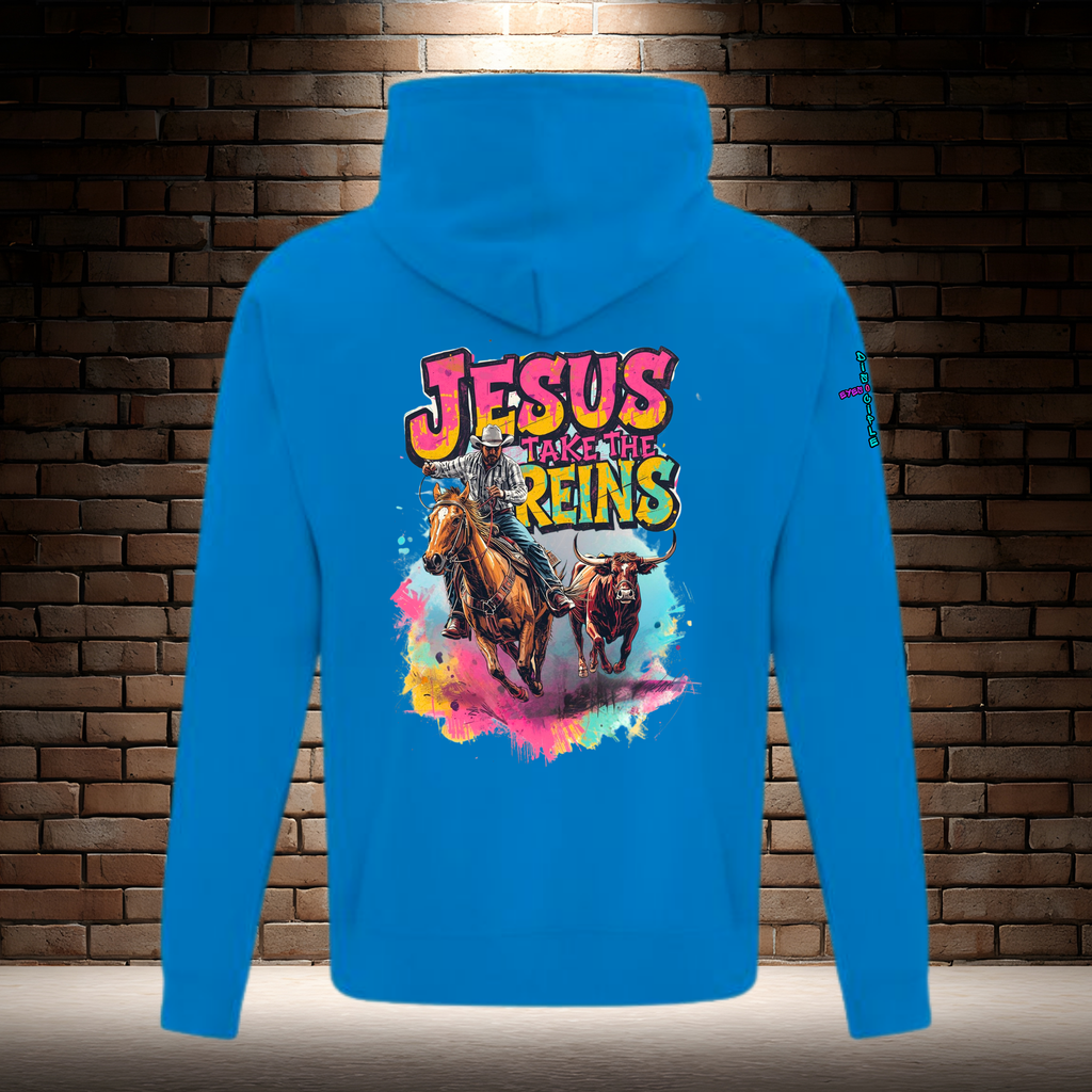 Jesus Take the Reins - Cowboy and Bull