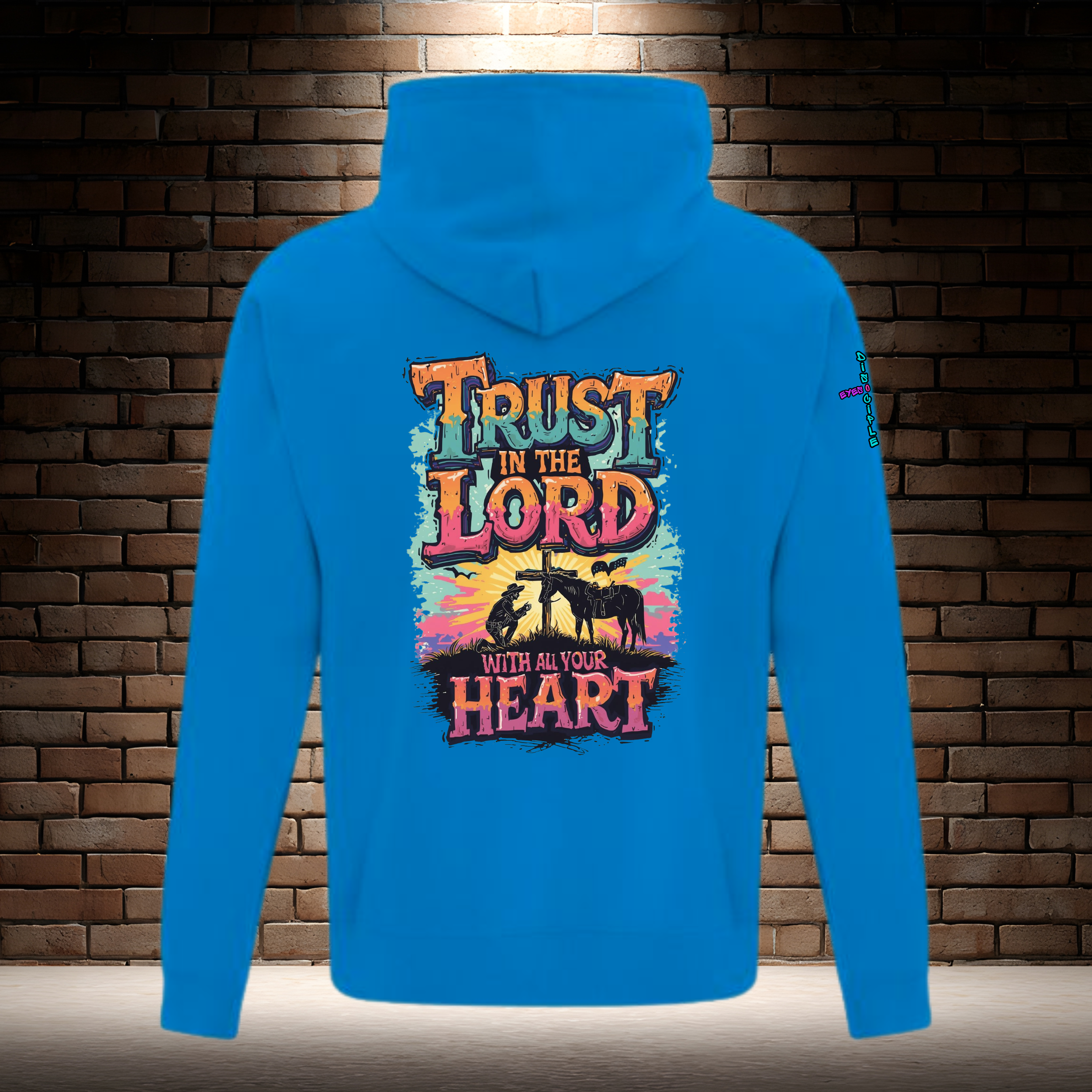 Trust In The Lord With All Your Heart - Orange/Turquiose