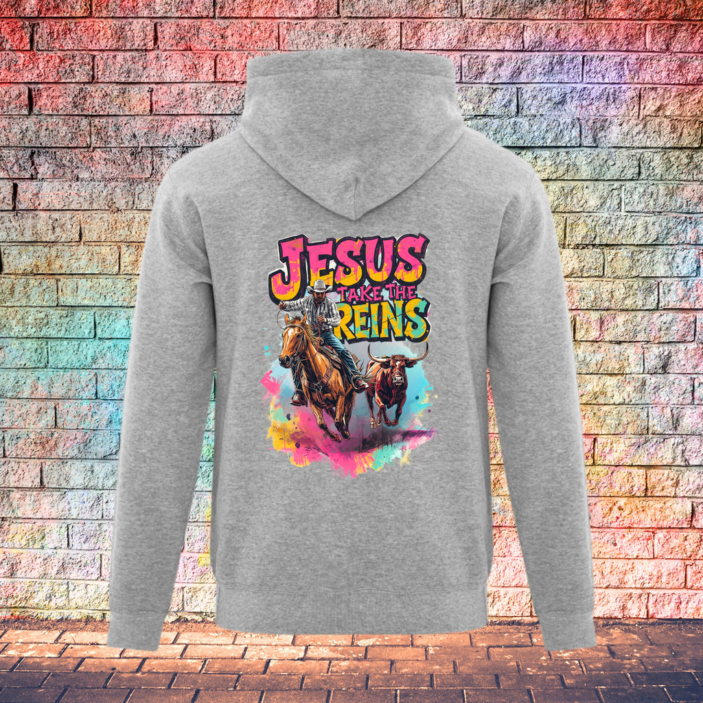 Jesus Take The Reins / Cowboy and Bull - Youth Hoodie