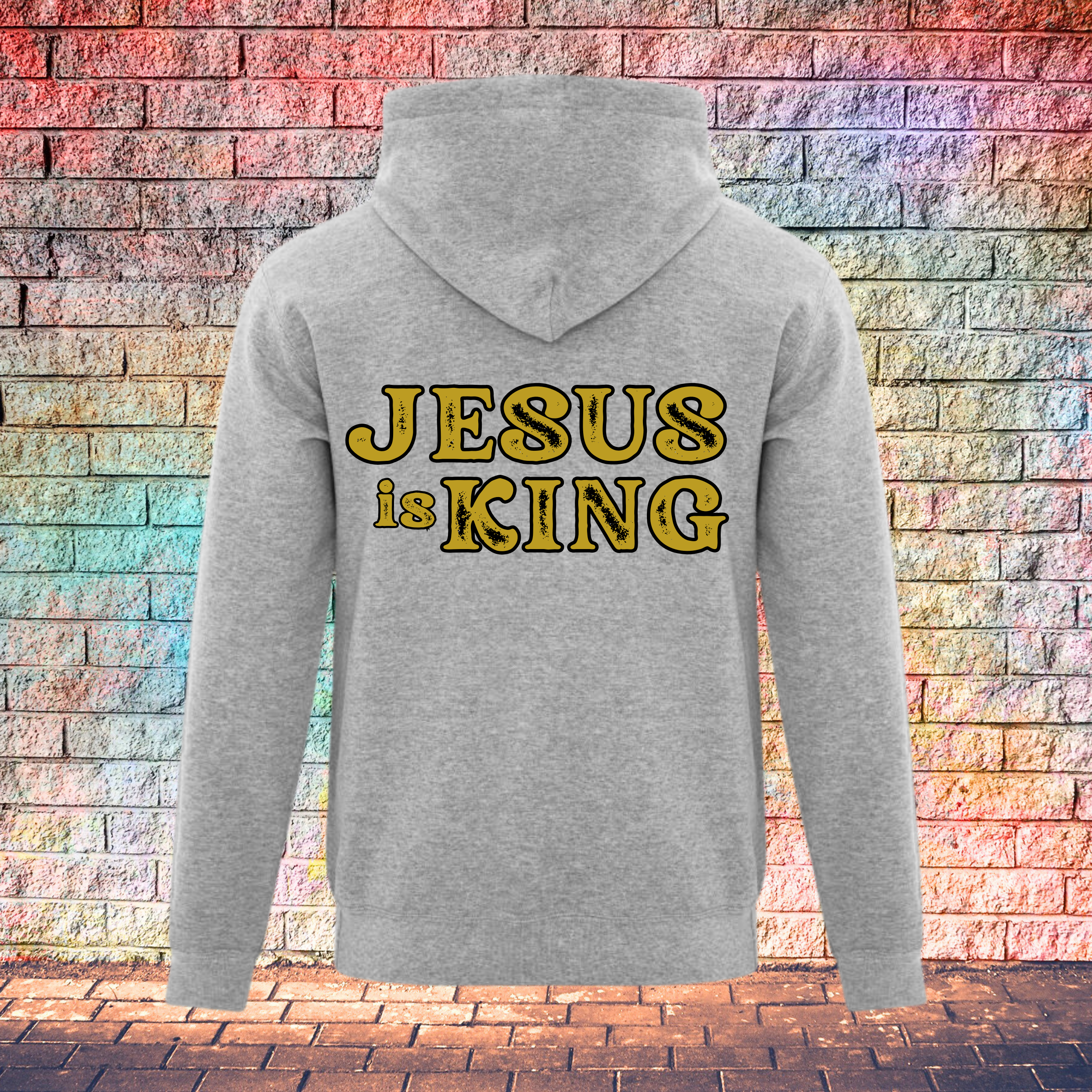 Jesus Is King Rustic Gold Letters - Youth Hoodie
