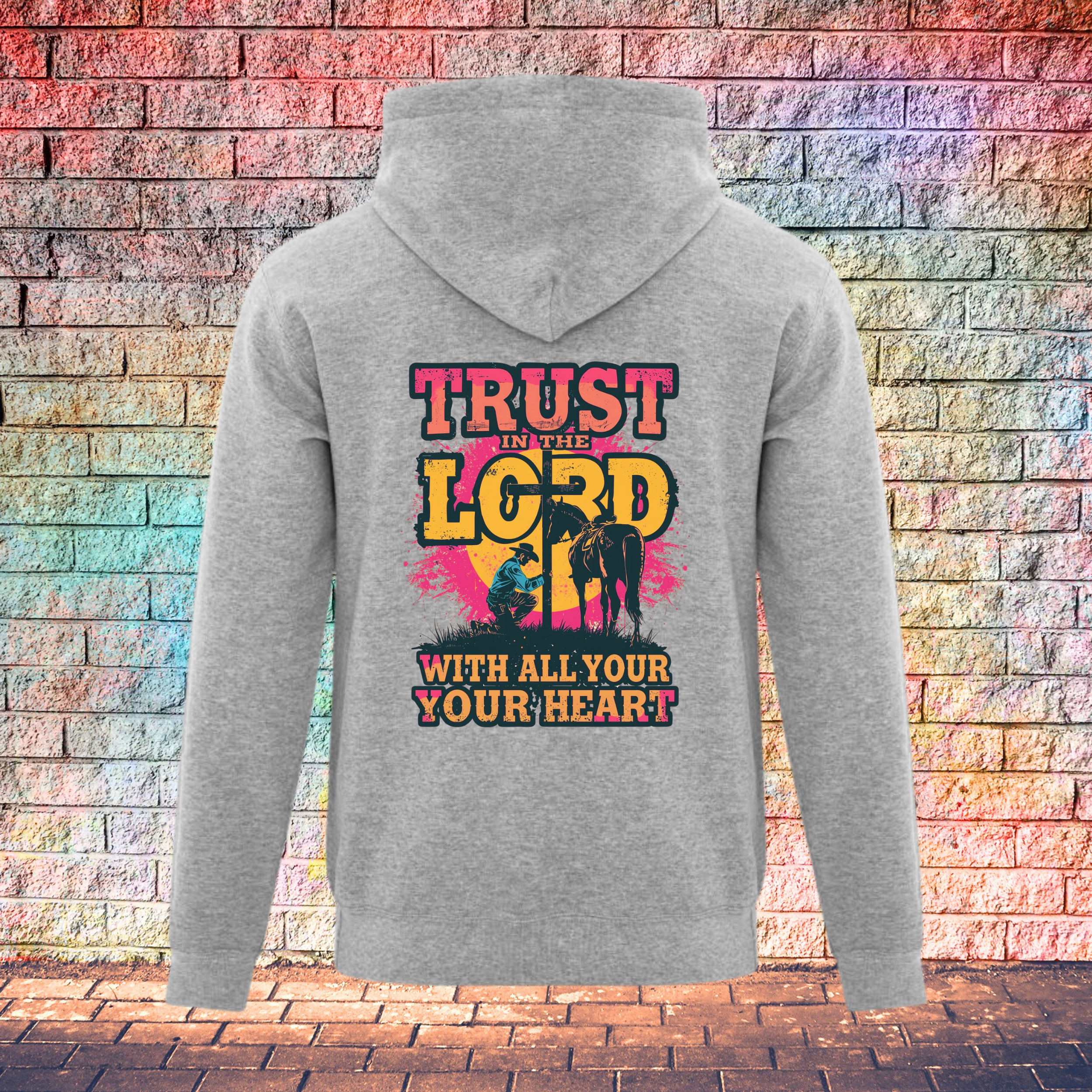 Trust In The Lord With All Your Heart Pink/Yellow - Youth Hoodie