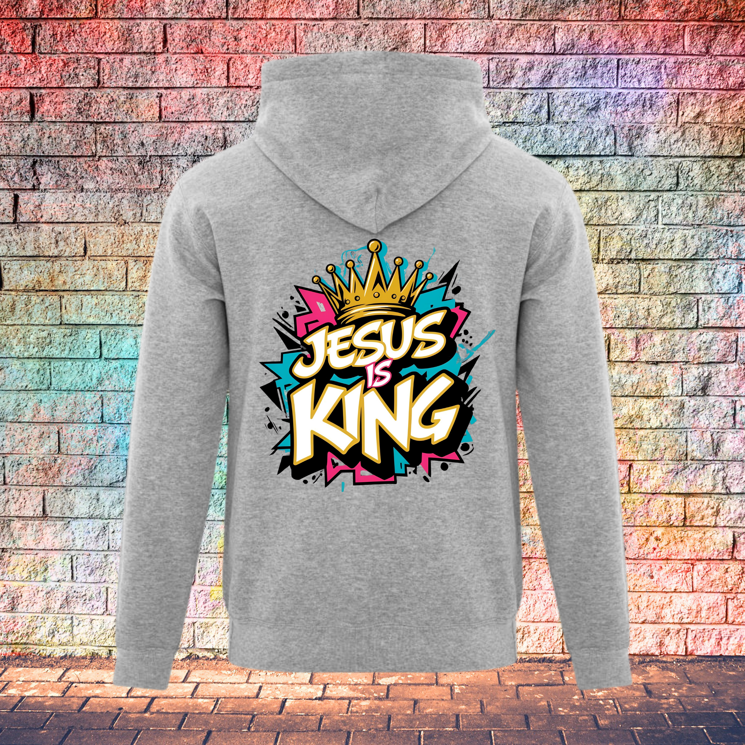 Jesus Is King Colour Burst - Youth Hoodie