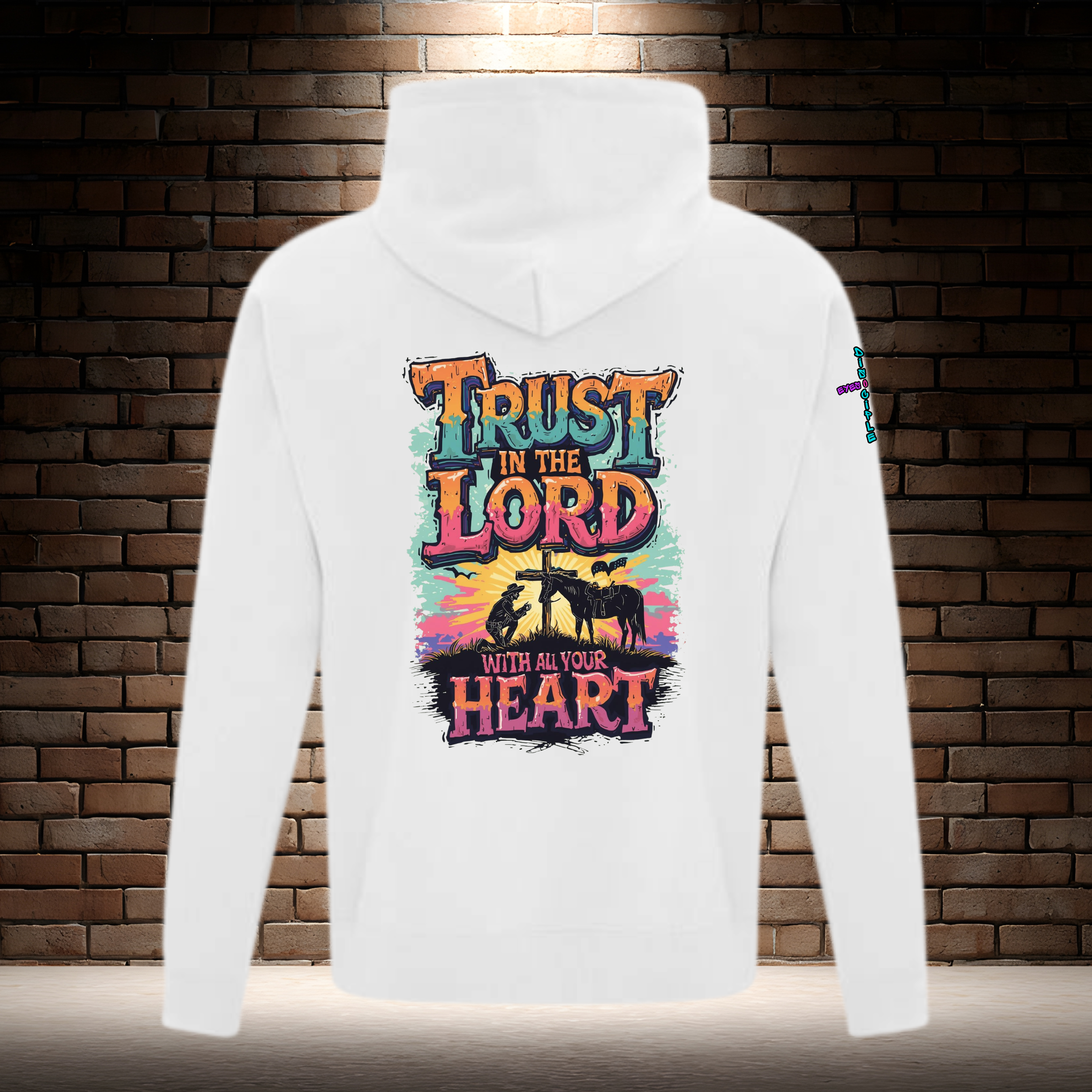 Trust In The Lord With All Your Heart - Orange/Turquiose