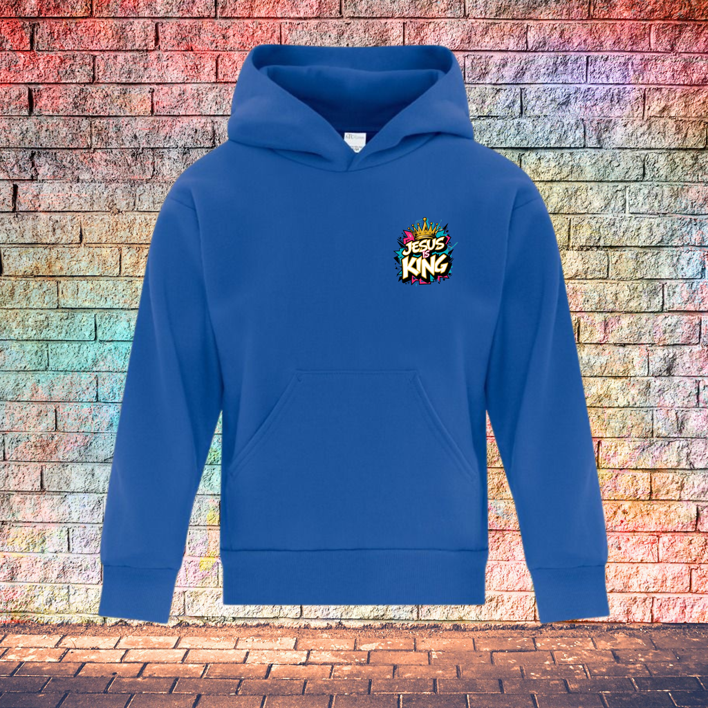Jesus Is King Colour Burst - Youth Hoodie