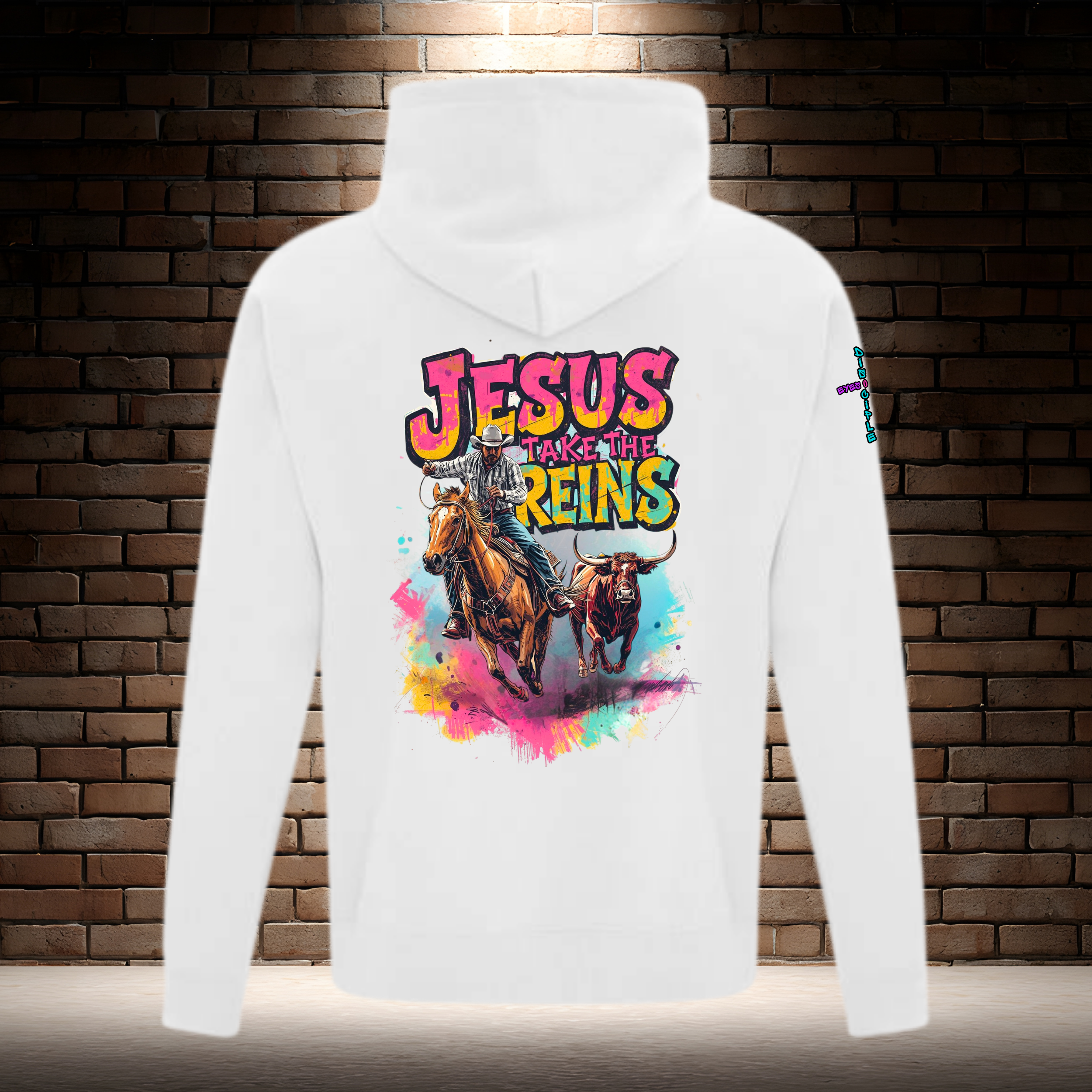 Jesus Take the Reins - Cowboy and Bull