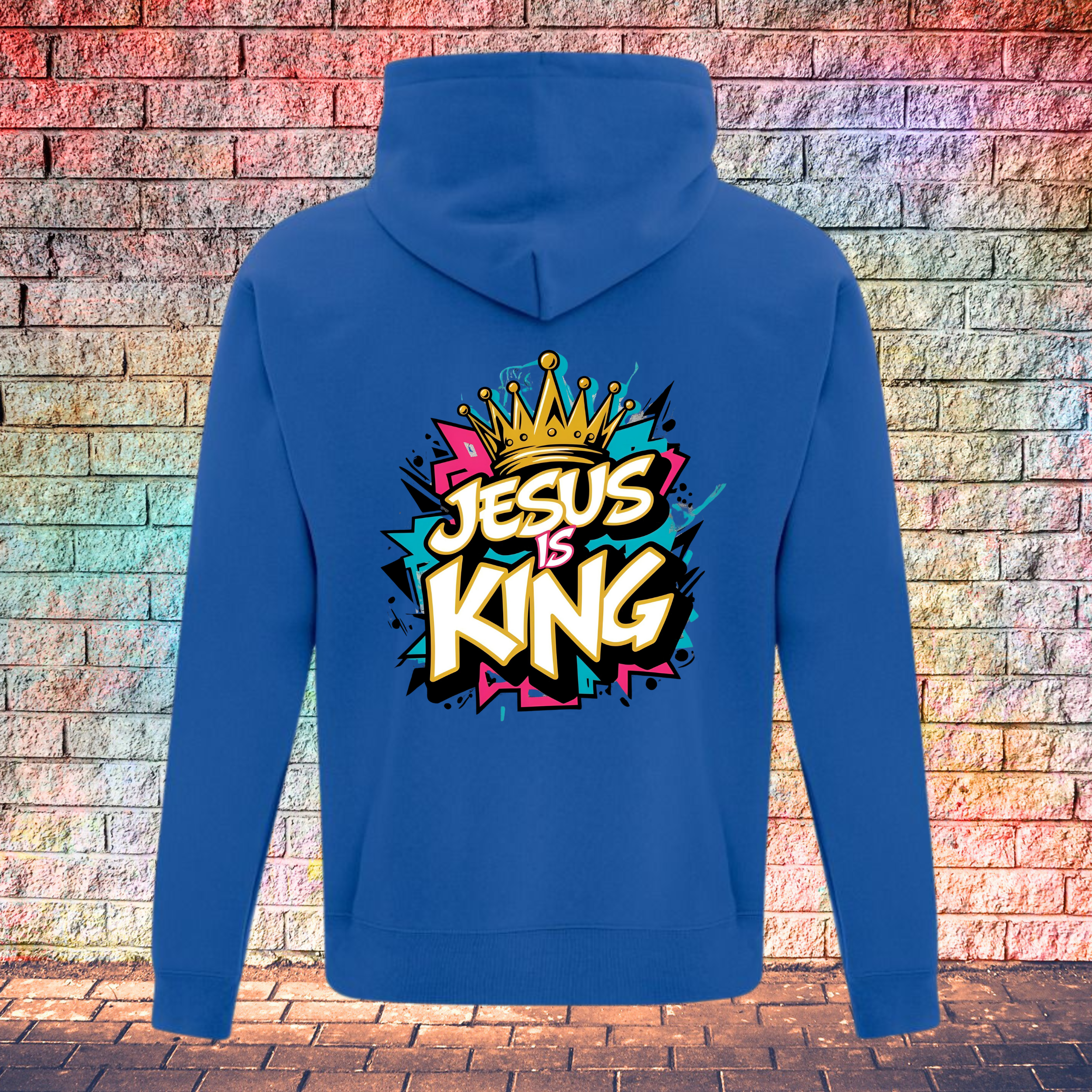 Jesus Is King Colour Burst - Youth Hoodie