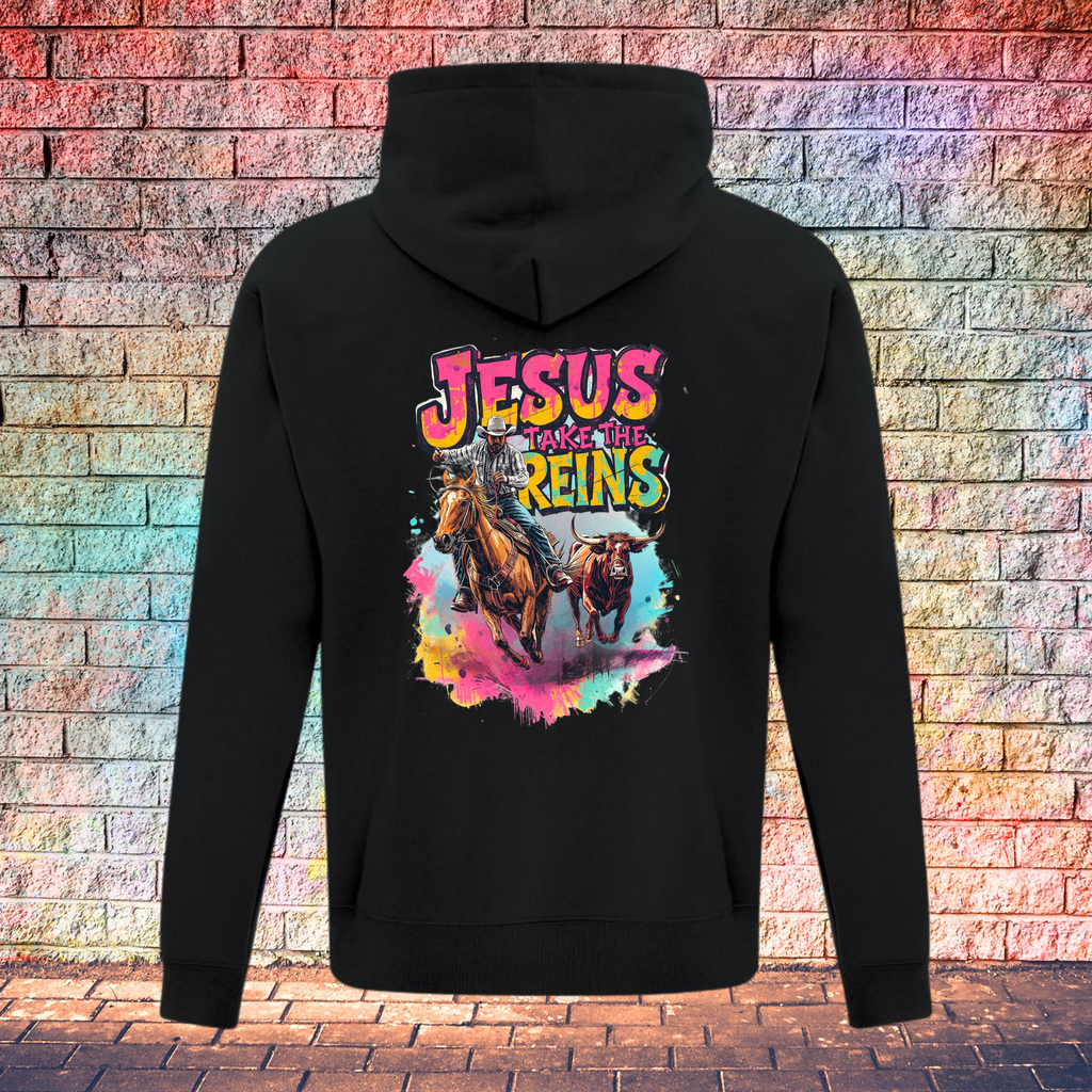 Jesus Take The Reins / Cowboy and Bull - Youth Hoodie
