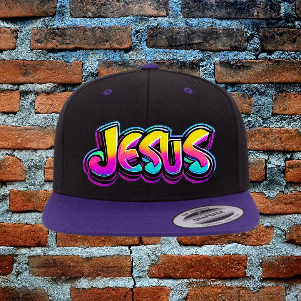 Bold Jesus Snapback Flat Brim Hat
