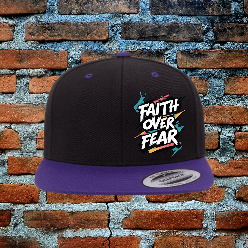 Faith Over Fear - Snapback Flat Brim Hat