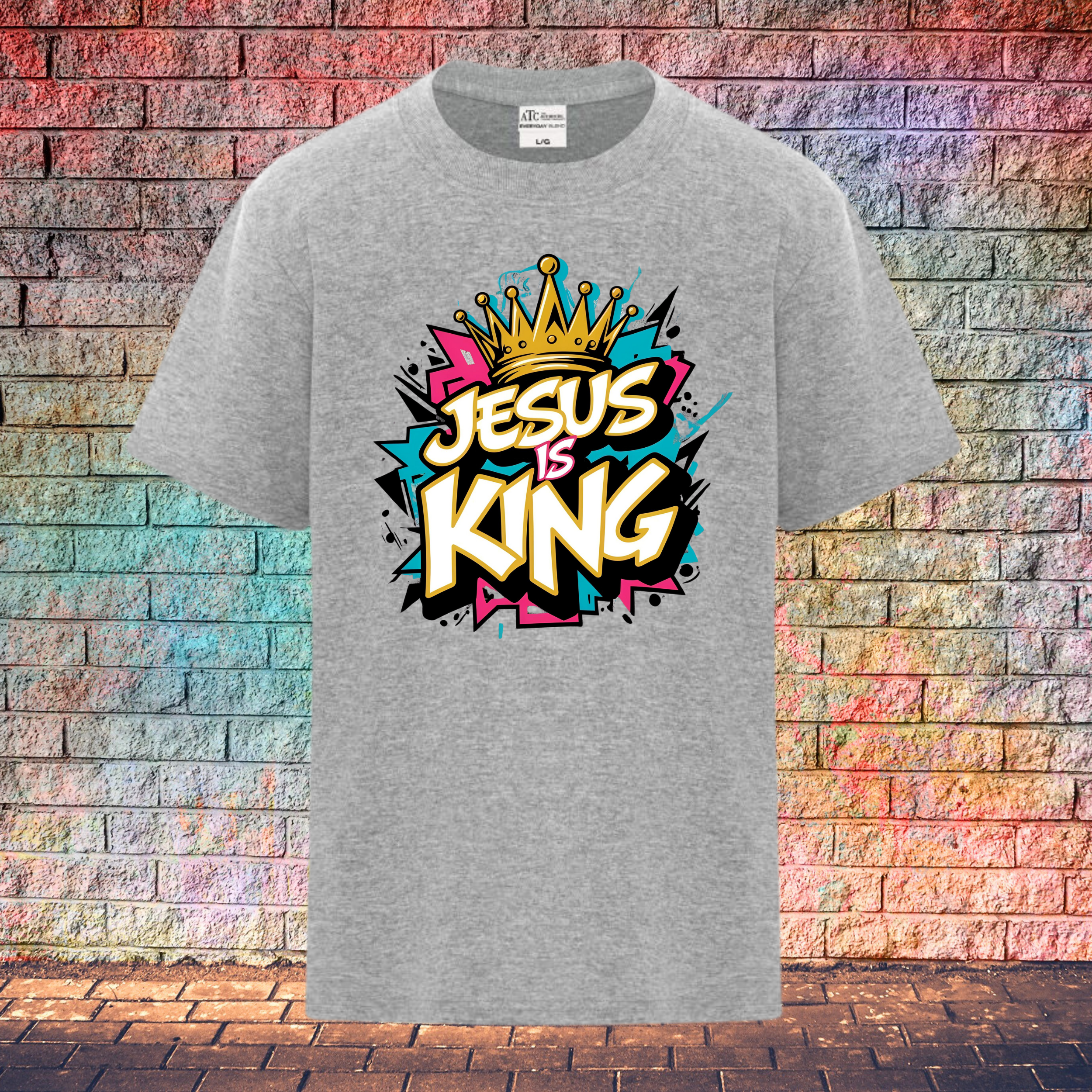 Jesus Is King / Colour Burst - Youth T-Shirt