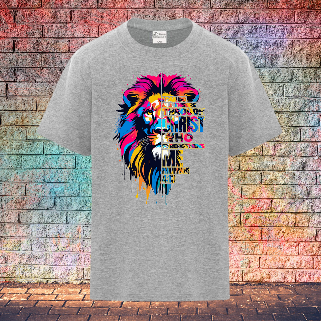 Philippians 4:13 Lion - Youth T-Shirt
