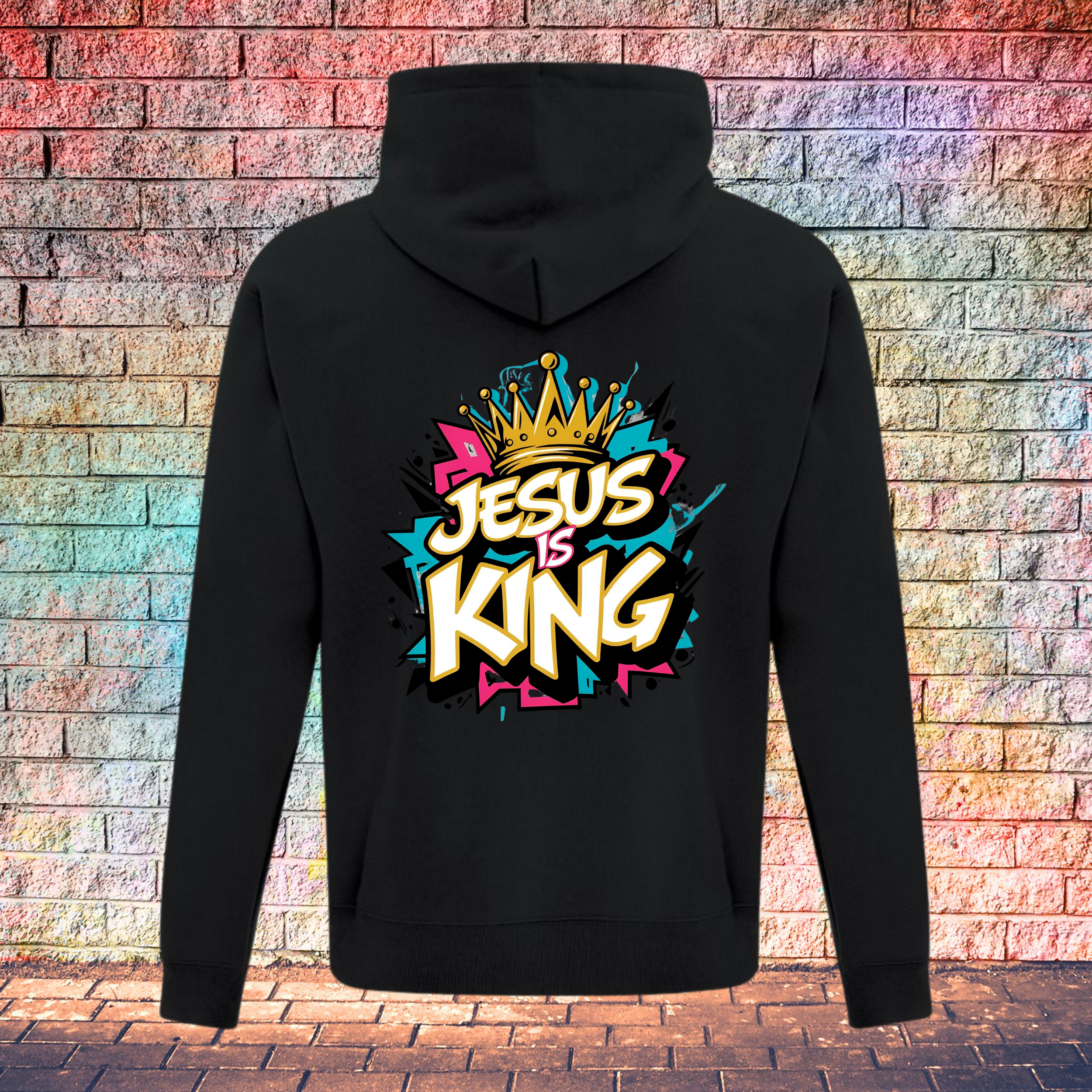 Jesus Is King Colour Burst - Youth Hoodie