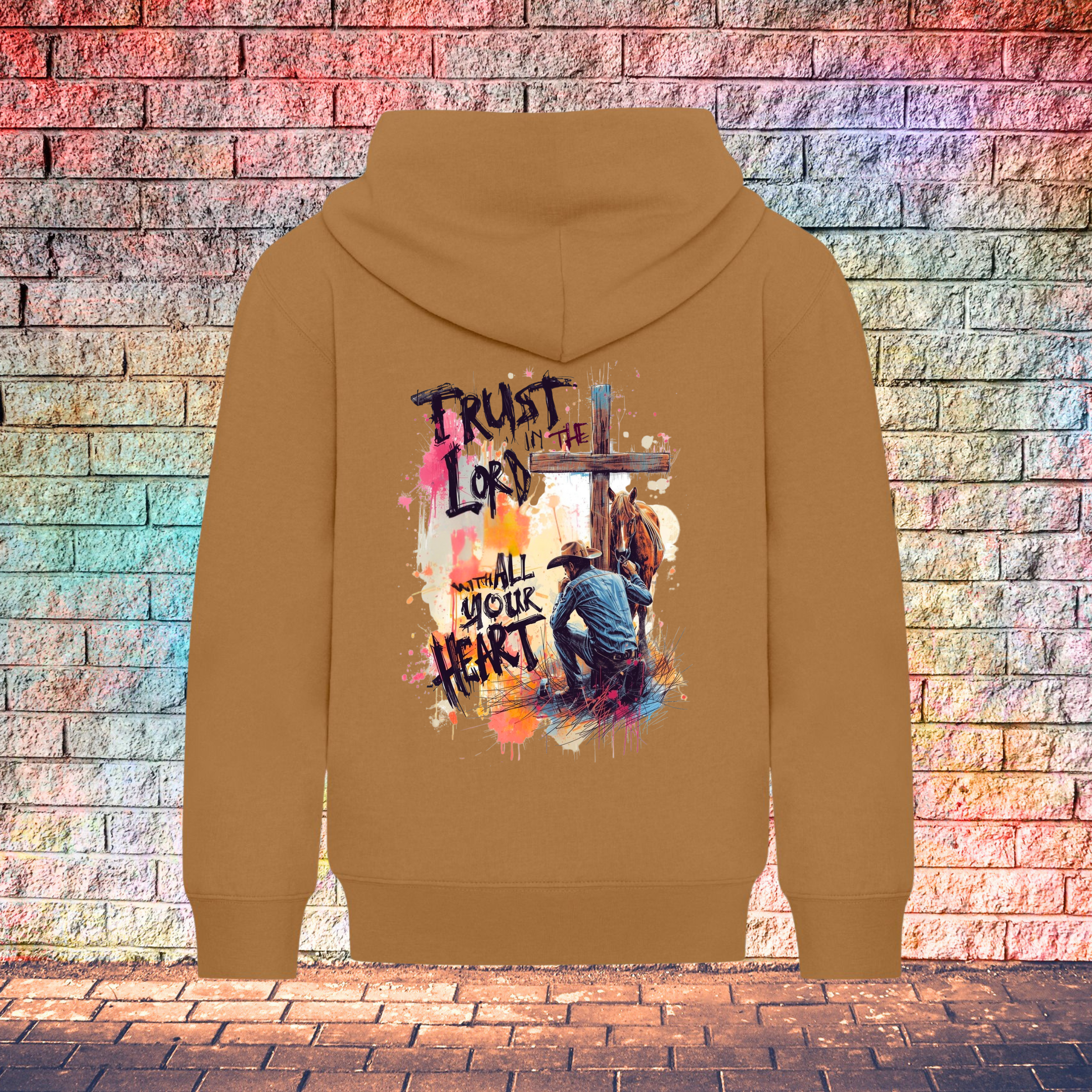 Trust In The Lord With All Your Heart / String Letters - Youth Hoodie