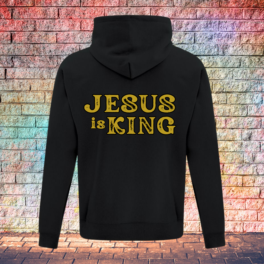 Jesus Is King Rustic Gold Letters - Youth Hoodie