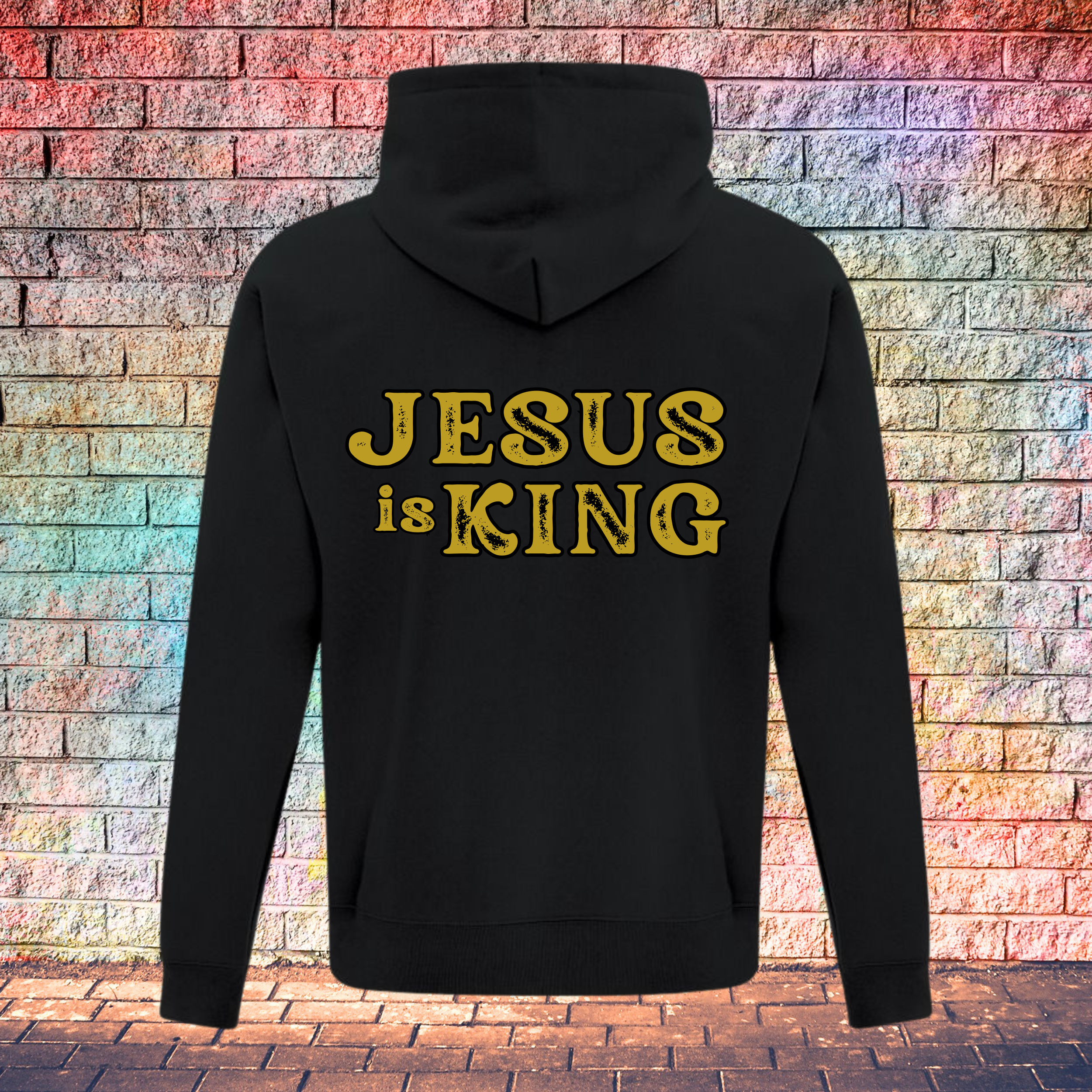 Jesus Is King Rustic Gold Letters - Youth Hoodie