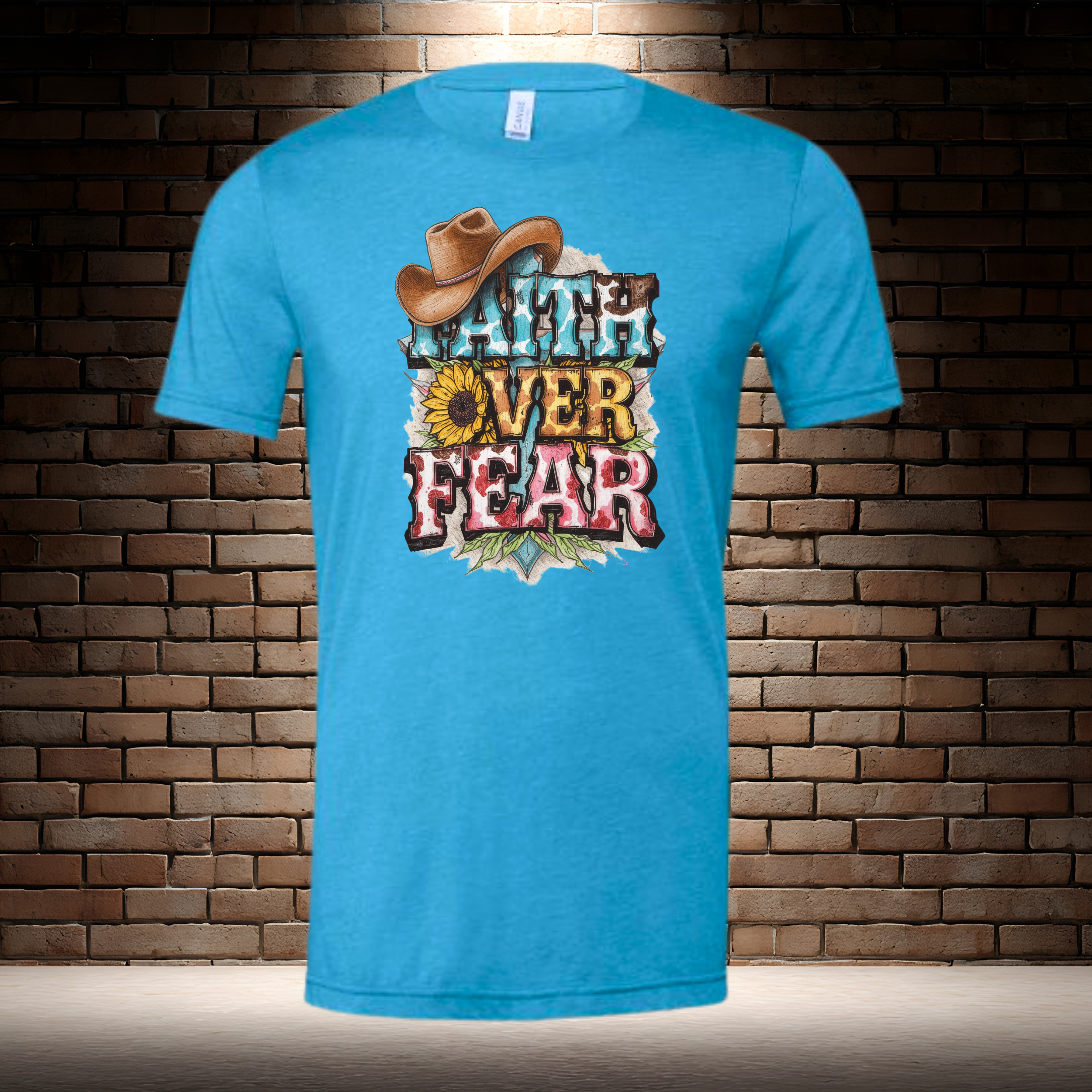 Faith Over Fear - Cowboy Hat Top Left