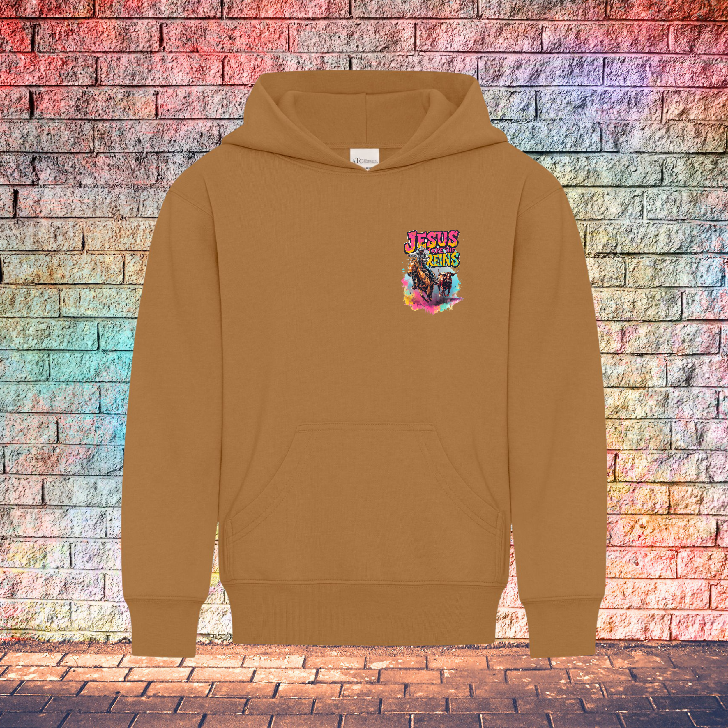 Jesus Take The Reins / Cowboy and Bull - Youth Hoodie