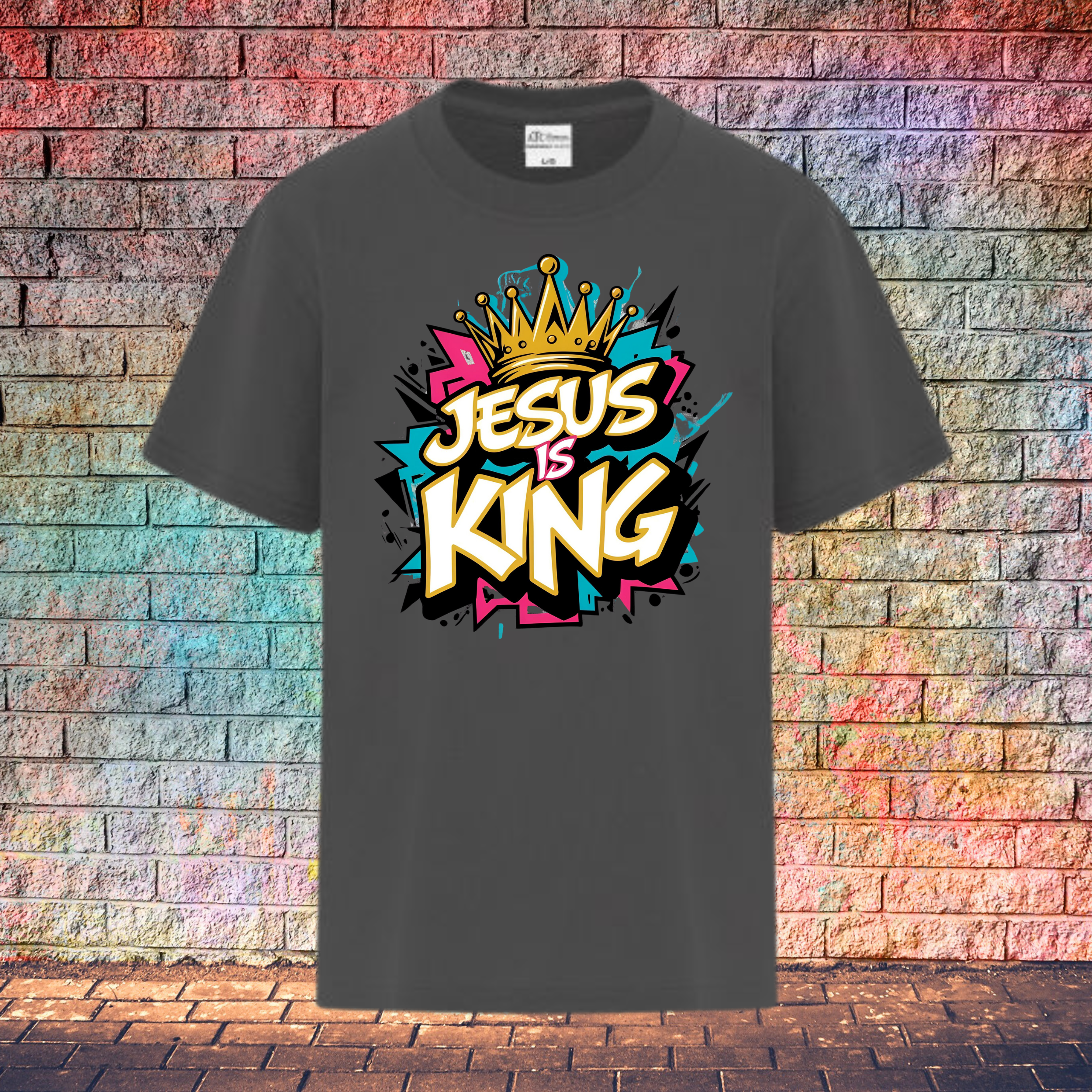 Jesus Is King / Colour Burst - Youth T-Shirt