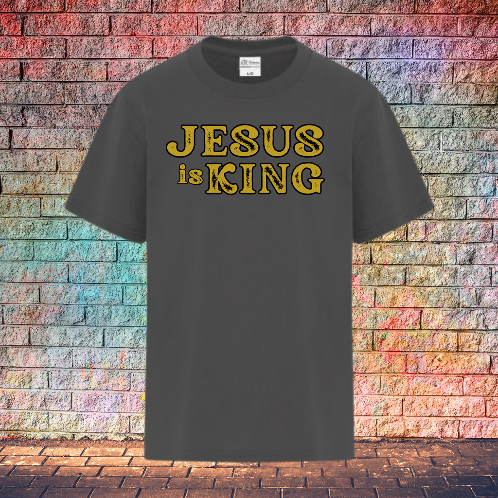 Jesus Is King / Rustic Gold Letters - Youth T-Shirt