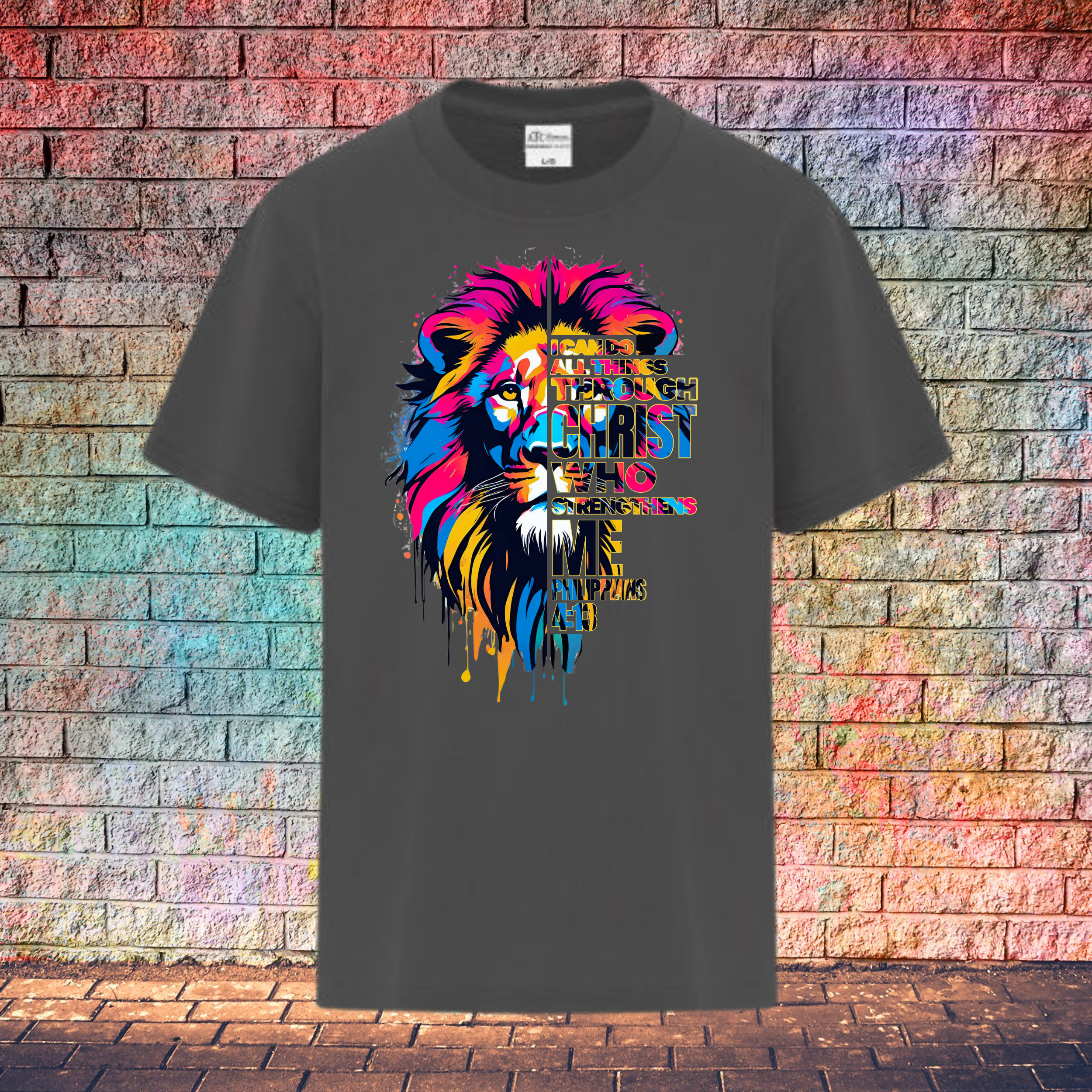 Philippians 4:13 Lion - Youth T-Shirt